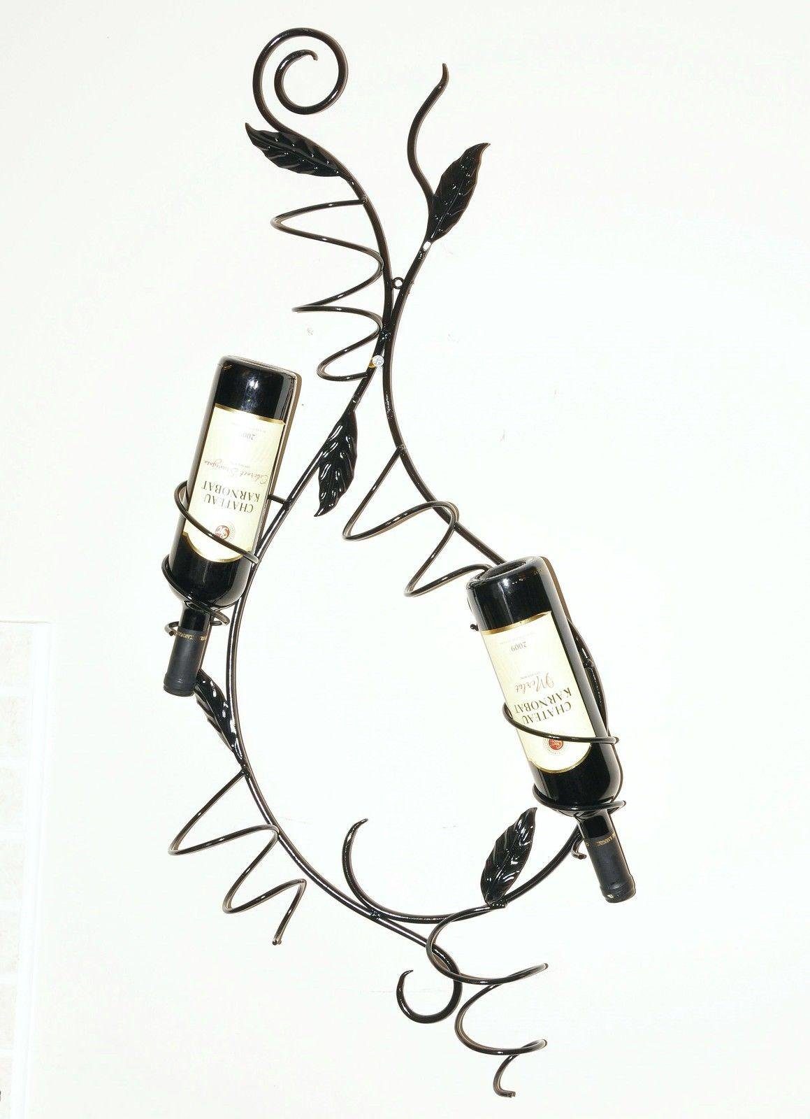 DanDiBo Weinregal "Natura" 100 cm aus Metall Flaschenständer Wandregal Flas günstig online kaufen