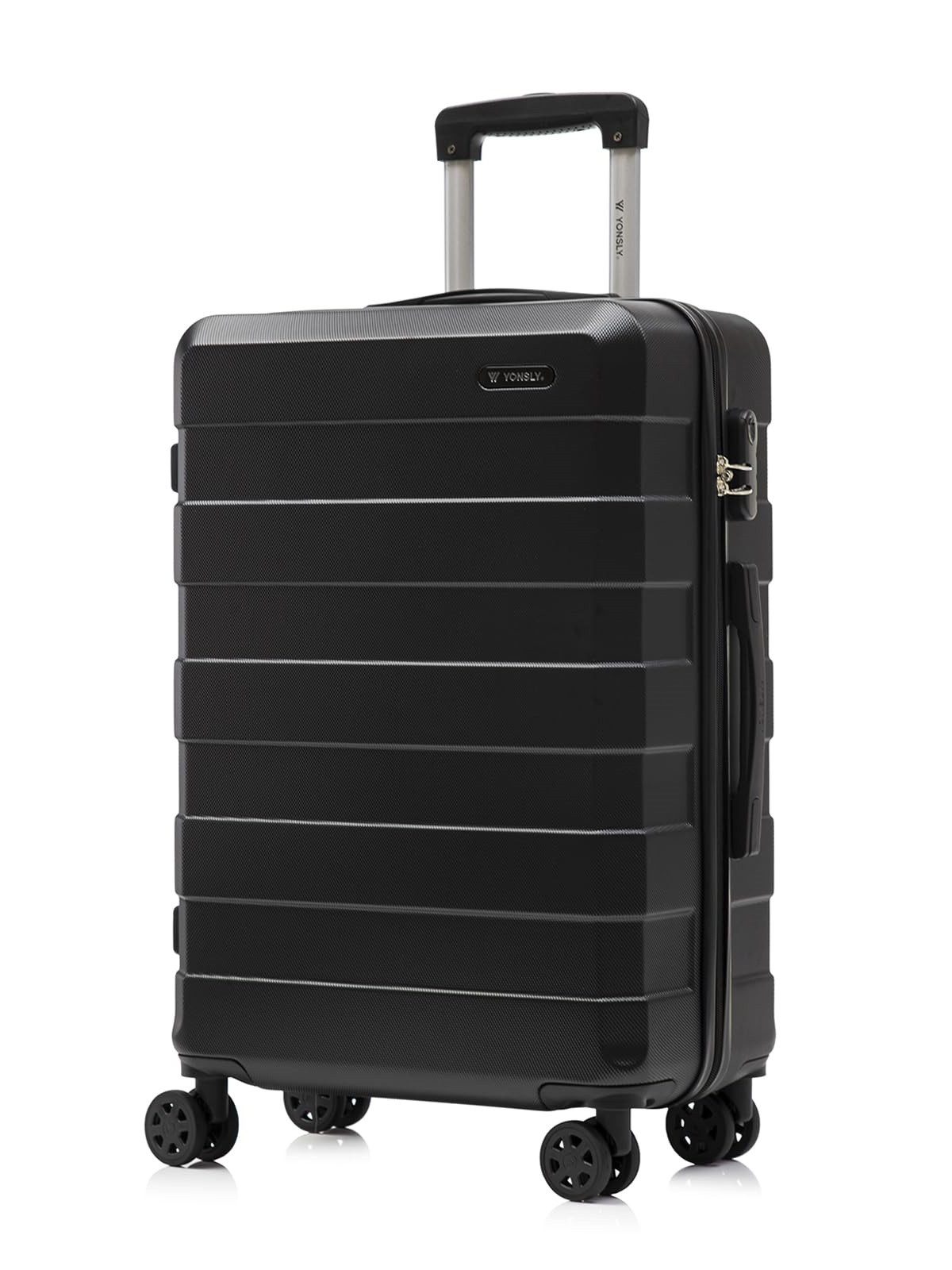 YONSLY Handgepäckkoffer Reisekoffer Trolley Handgepäck Hartschale, 4 Rollen, Zahlenschloss, ABS-Hartschale, 360°-Rollen, weicher Gummigriff
