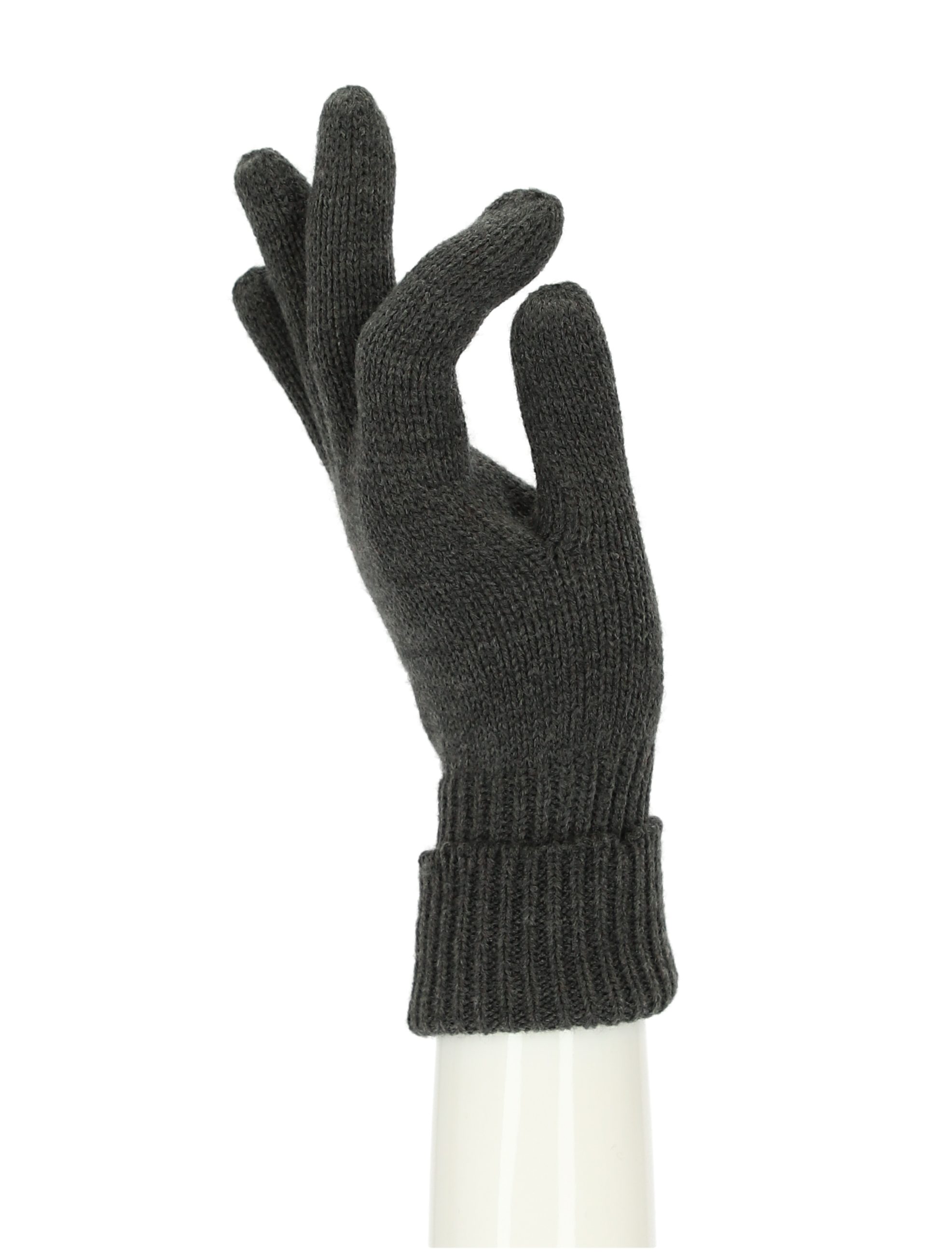 halsüberkopf Accessoires Strickhandschuhe Strickhandschuhe feingestrickte Handschuhe anthrazit