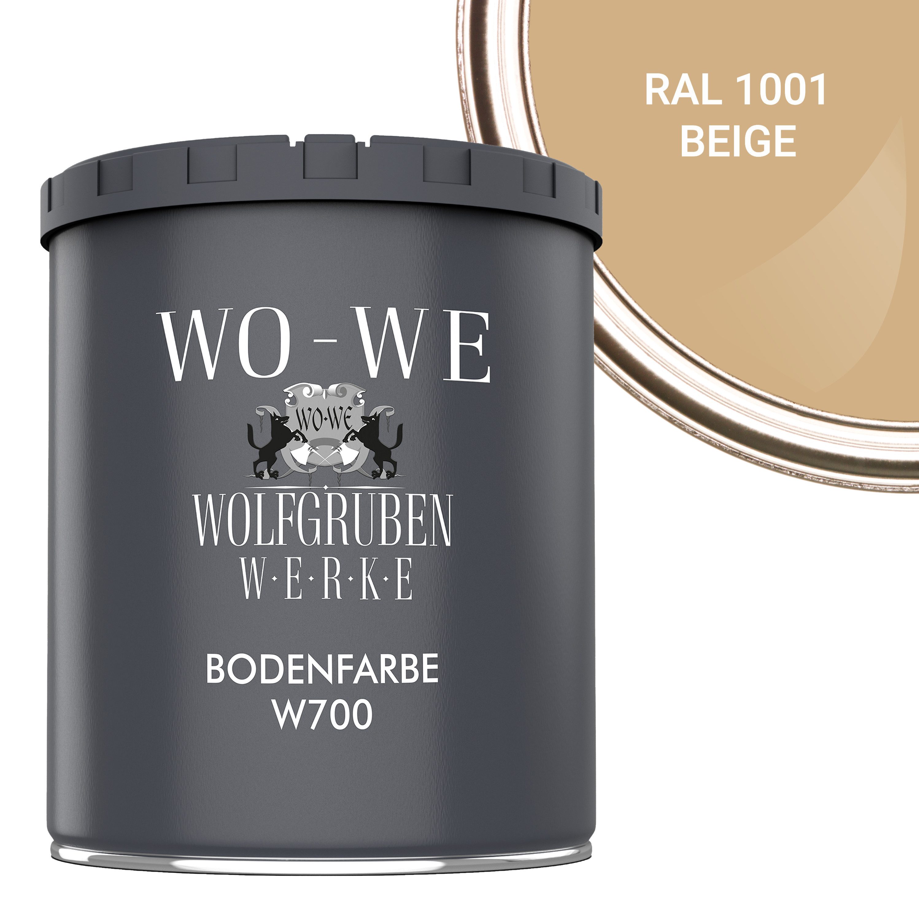 WO-WE Bodenversiegelung Betonfarbe Bodenfarbe Bodenbeschichtung W700, 1-10L, Seidenglänzend