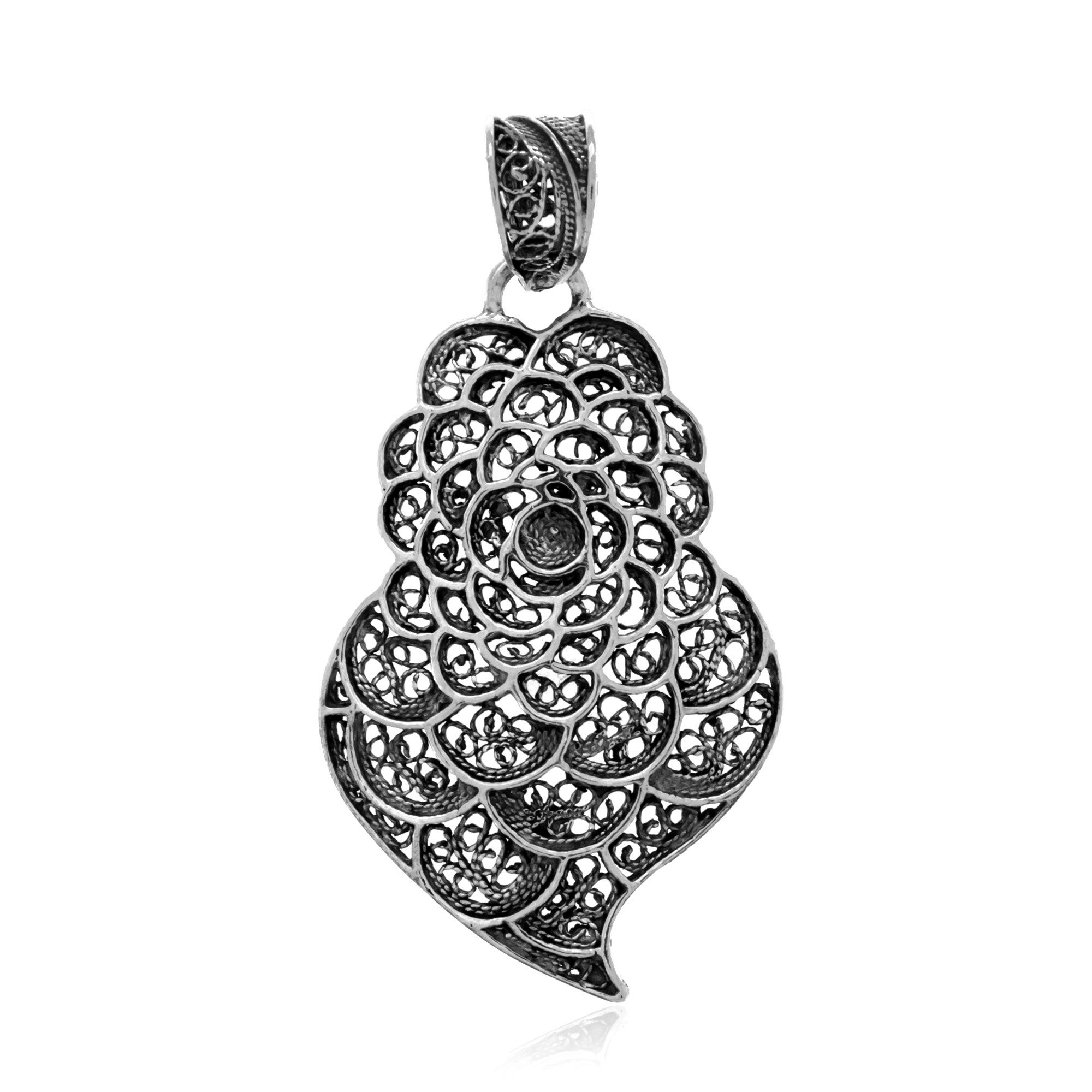 Kettenanhänger Raffinierter schwarzer Rhodium-Silber-Anhänger