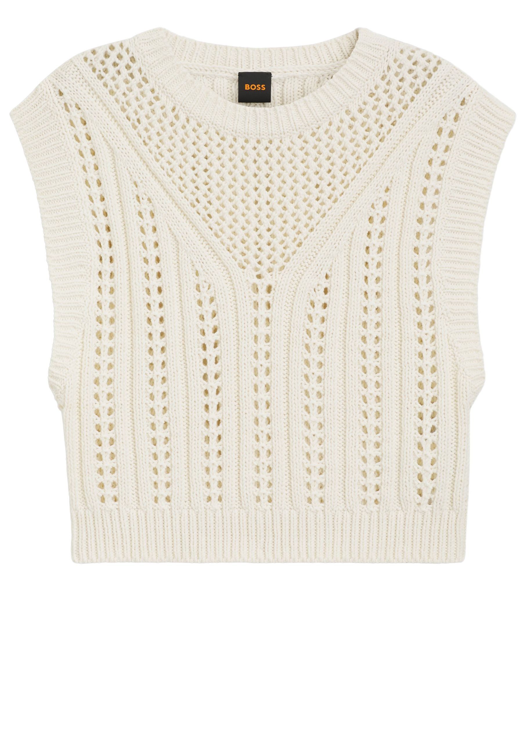 BOSS ORANGE Strickpullover Fiseo aus Lochstrick (1-tlg)