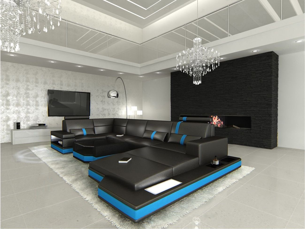 Sofa Dreams Wohnlandschaft Ledersofa Ledercouch Messana günstig online kaufen