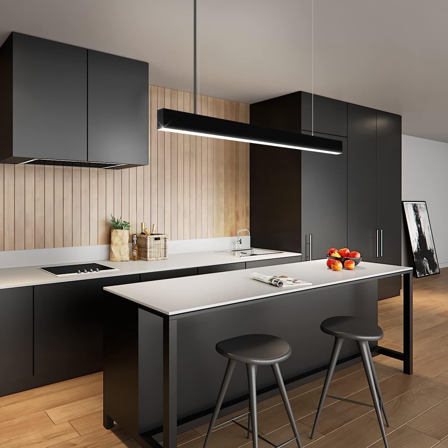Nettlife LED Pendelleuchte Esstisch Dimmbar Schwarz günstig online kaufen