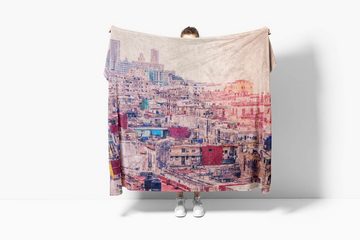 Sinus Art Handtücher Handtuch Strandhandtuch Saunatuch Kuscheldecke mit Fotomotiv Marokko Stadt Bara, Baumwolle-Polyester-Mix (1-St), Handtuch