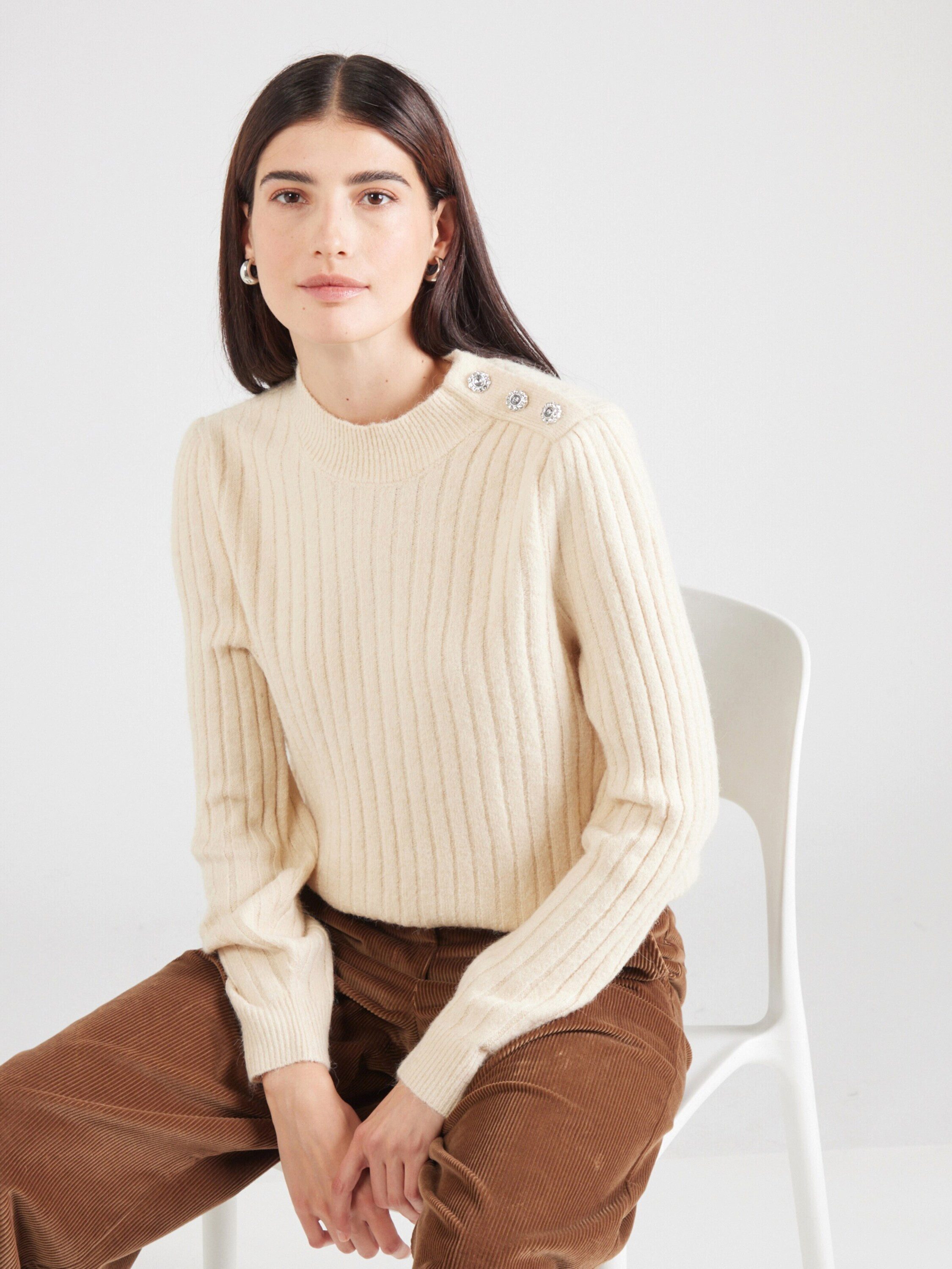 Vero Moda Rundhalspullover VMELYA (1-tlg) Ziersteine günstig online kaufen