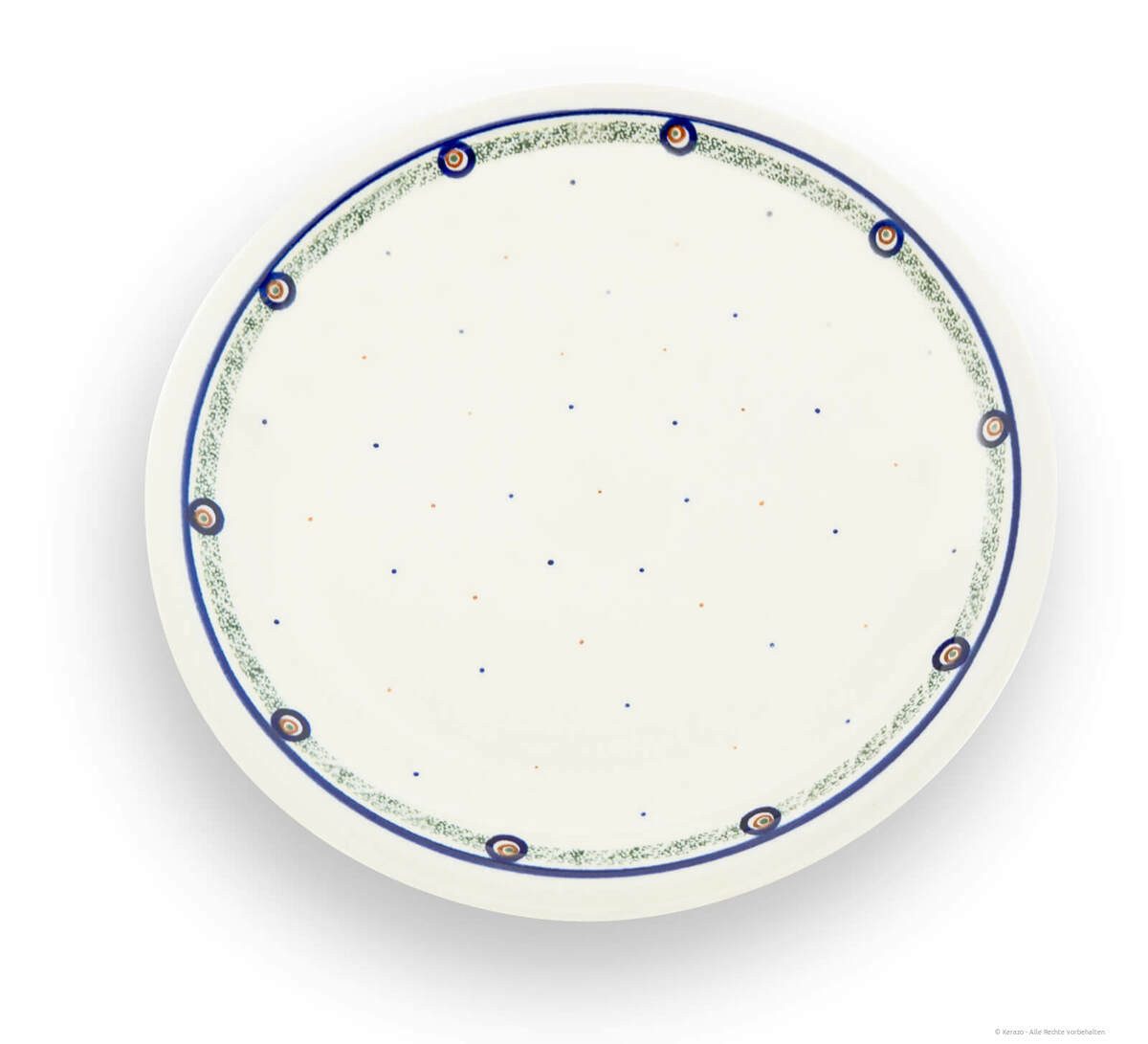 Bunzlauer Keramik Speiseteller Flacher Teller Ø24cm Essteller, Servierteller, Keramikteller Dekor 114