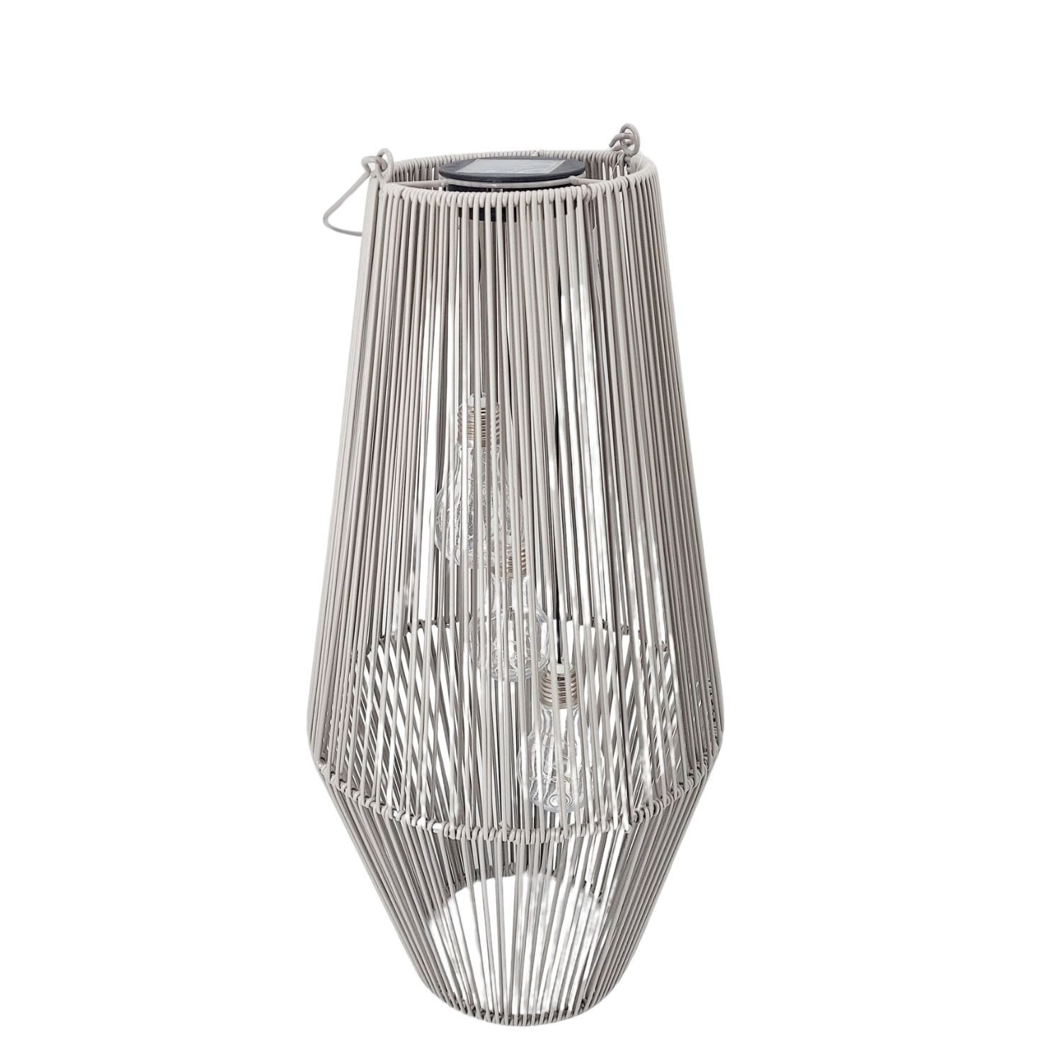 formano LED Tischleuchte Rattan-Optik, LED, Solarbetrieben, Grau, Bänder, H: 54cm
