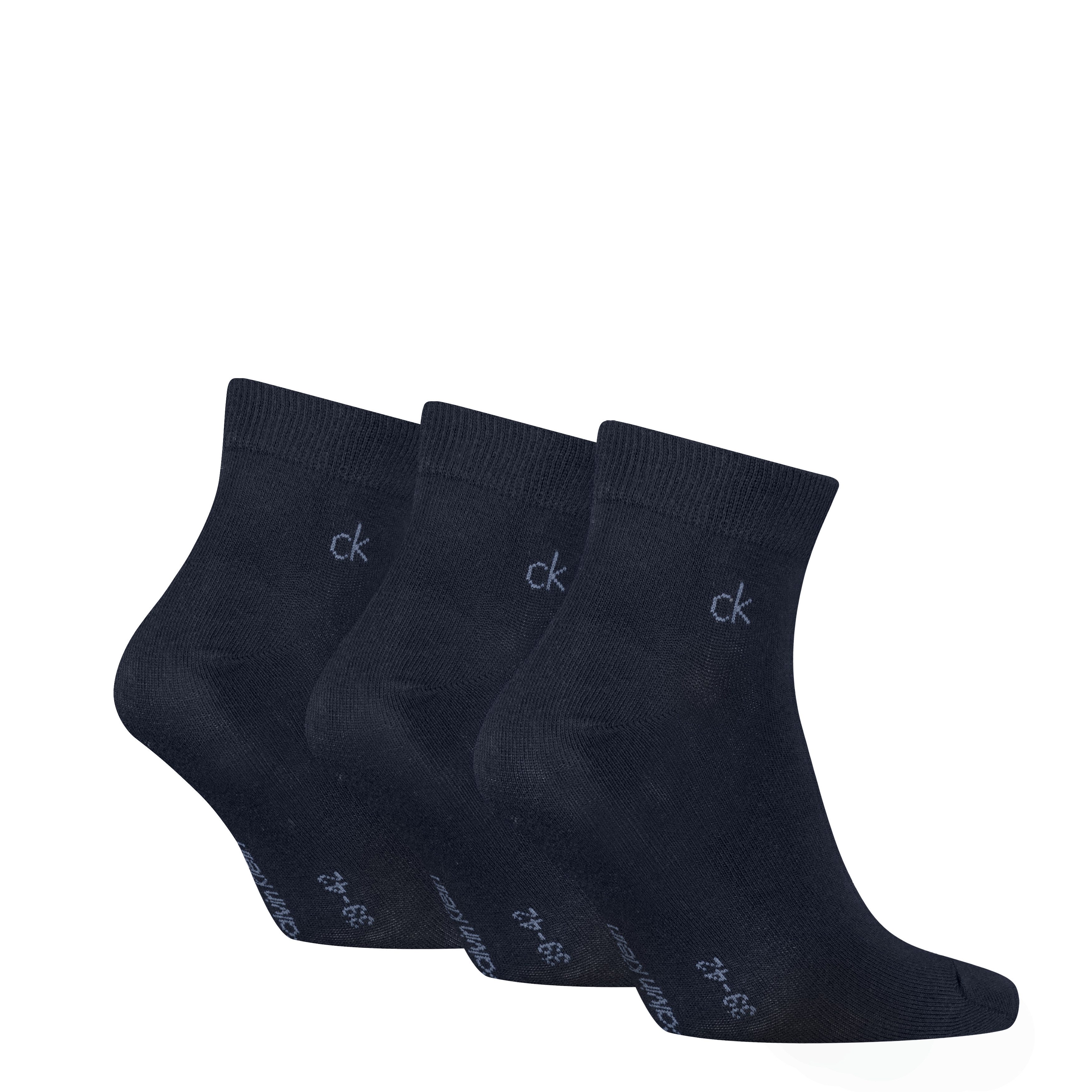 Calvin Klein Kurzsocken CK MEN QUARTER (3 Paar) Rippenbündchen, Cotton-Mix, elastisch