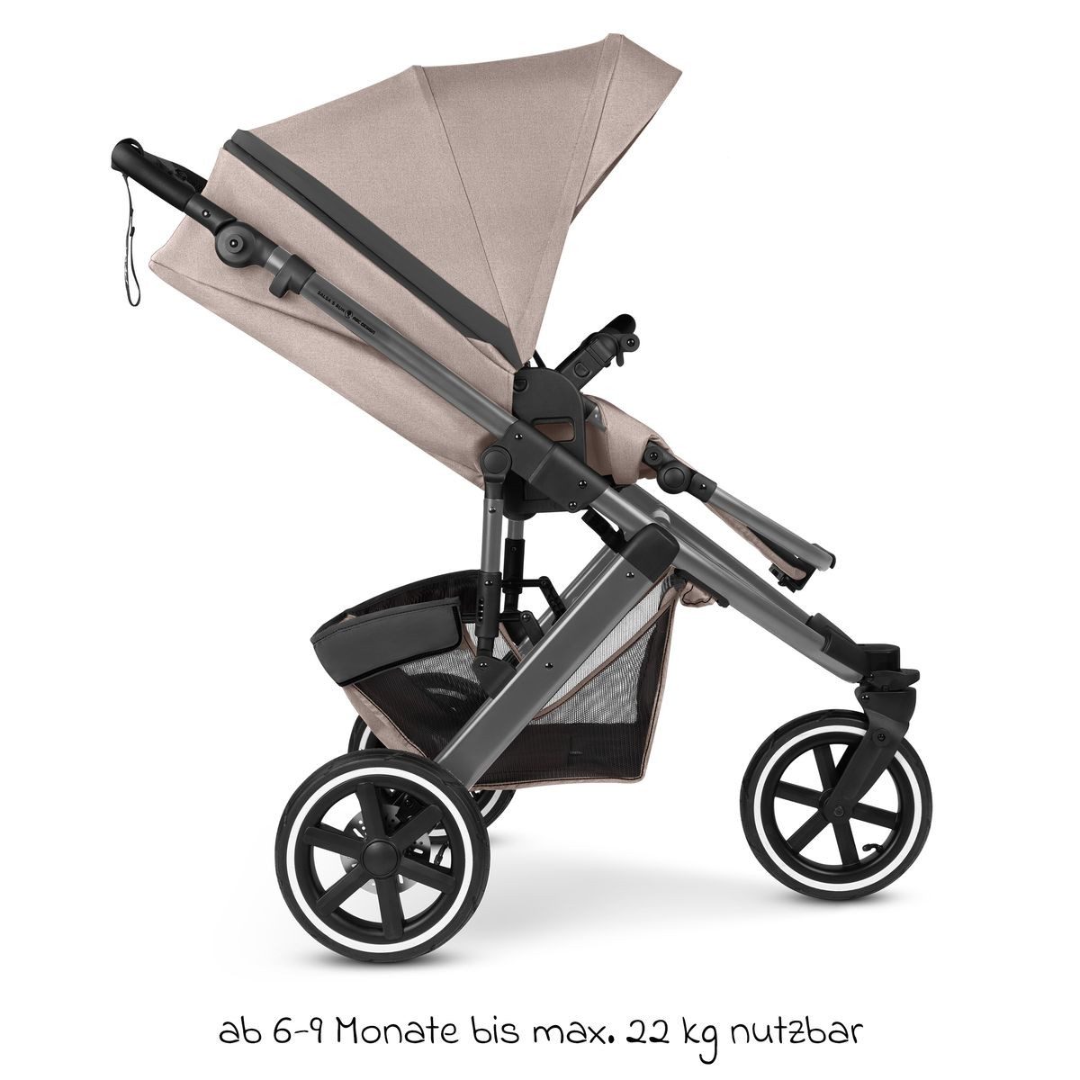 ABC Design Sportbuggy Salsa 5 Run - Pure - Camel, Jogger Sportwagen mit Liegefunktion & Luftreifen, höhenverstellbar