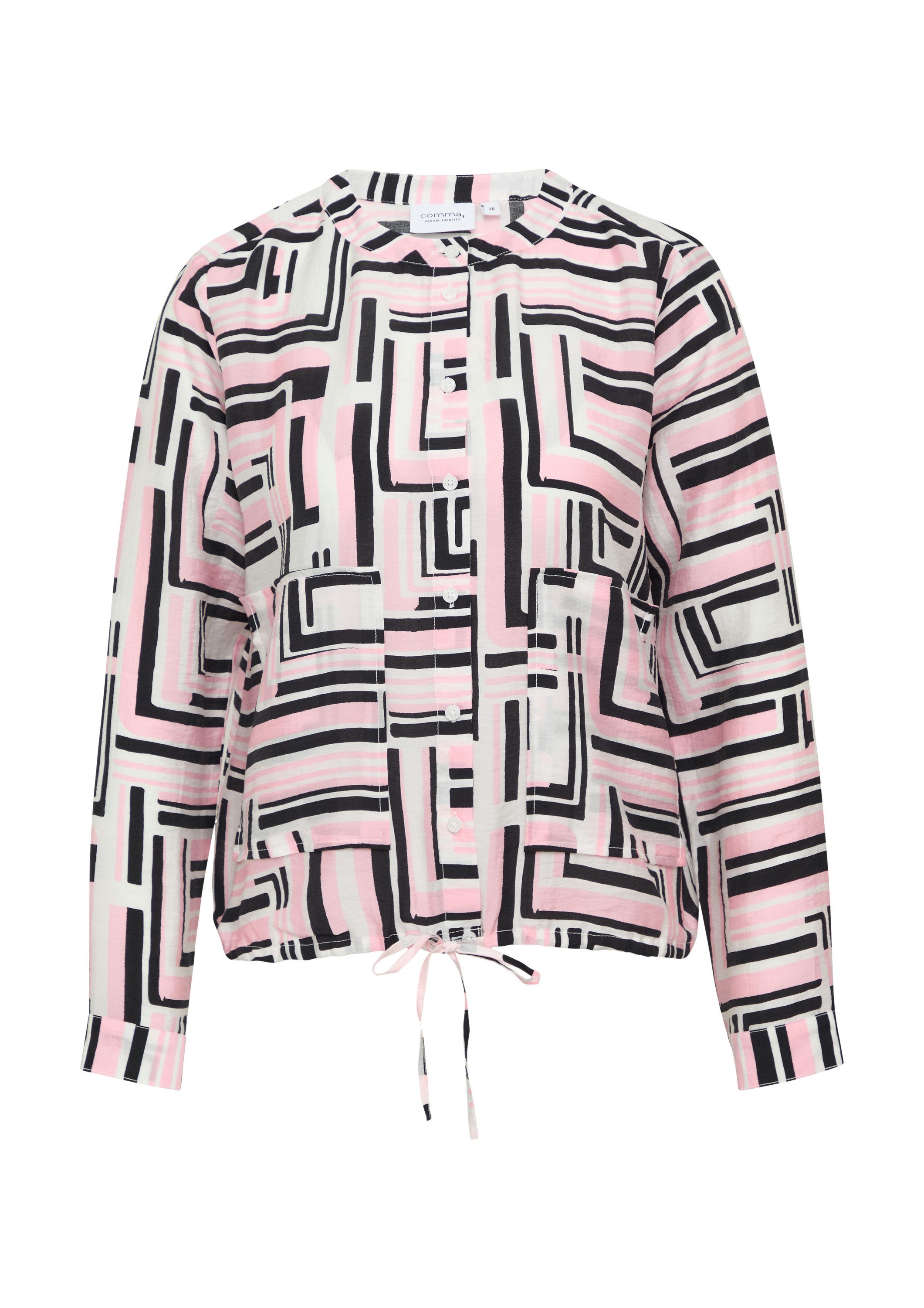 comma Langarmbluse Bluse Strukturierte Bluse mit günstig online kaufen