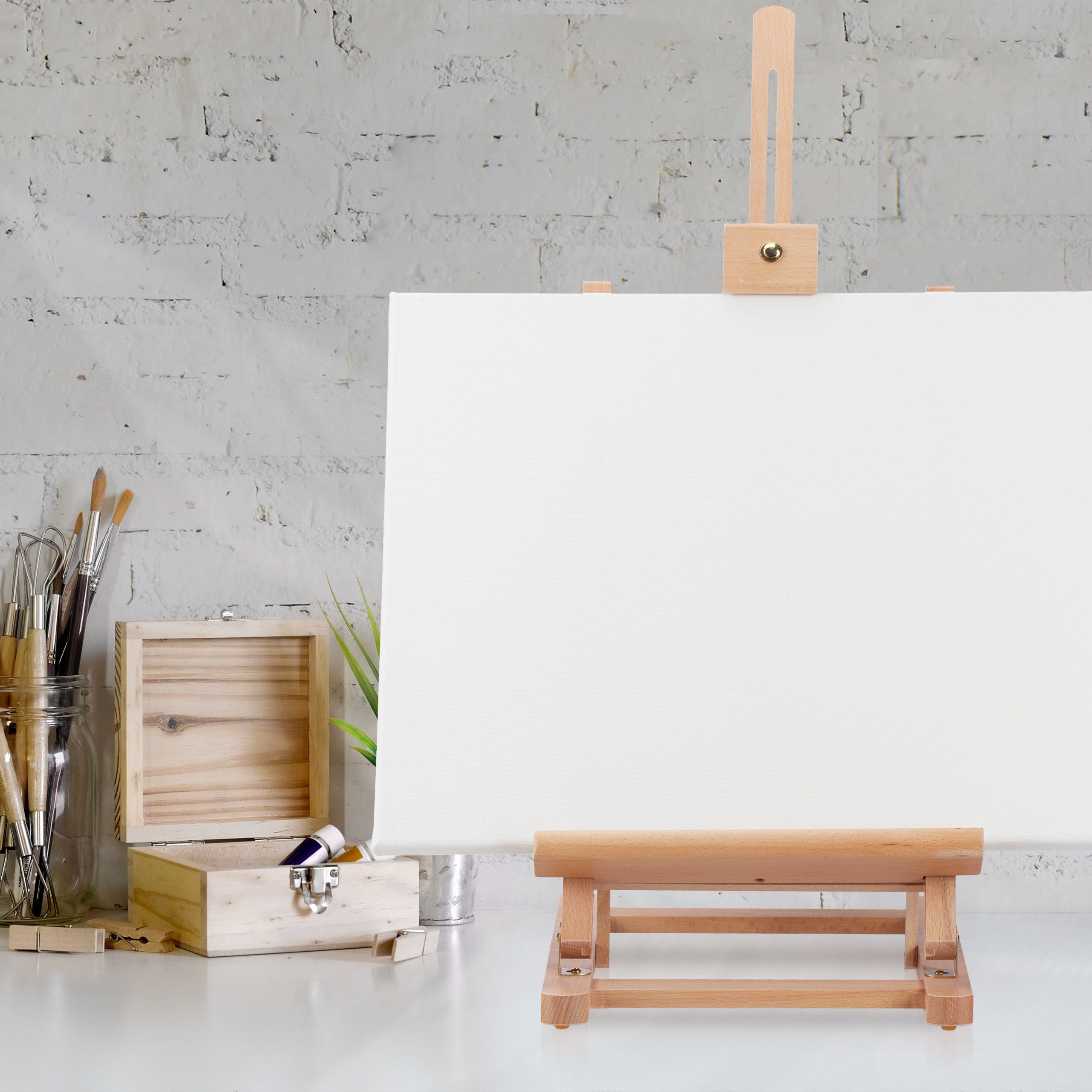 relaxdays Tischstaffelei XL aus Buchenholz