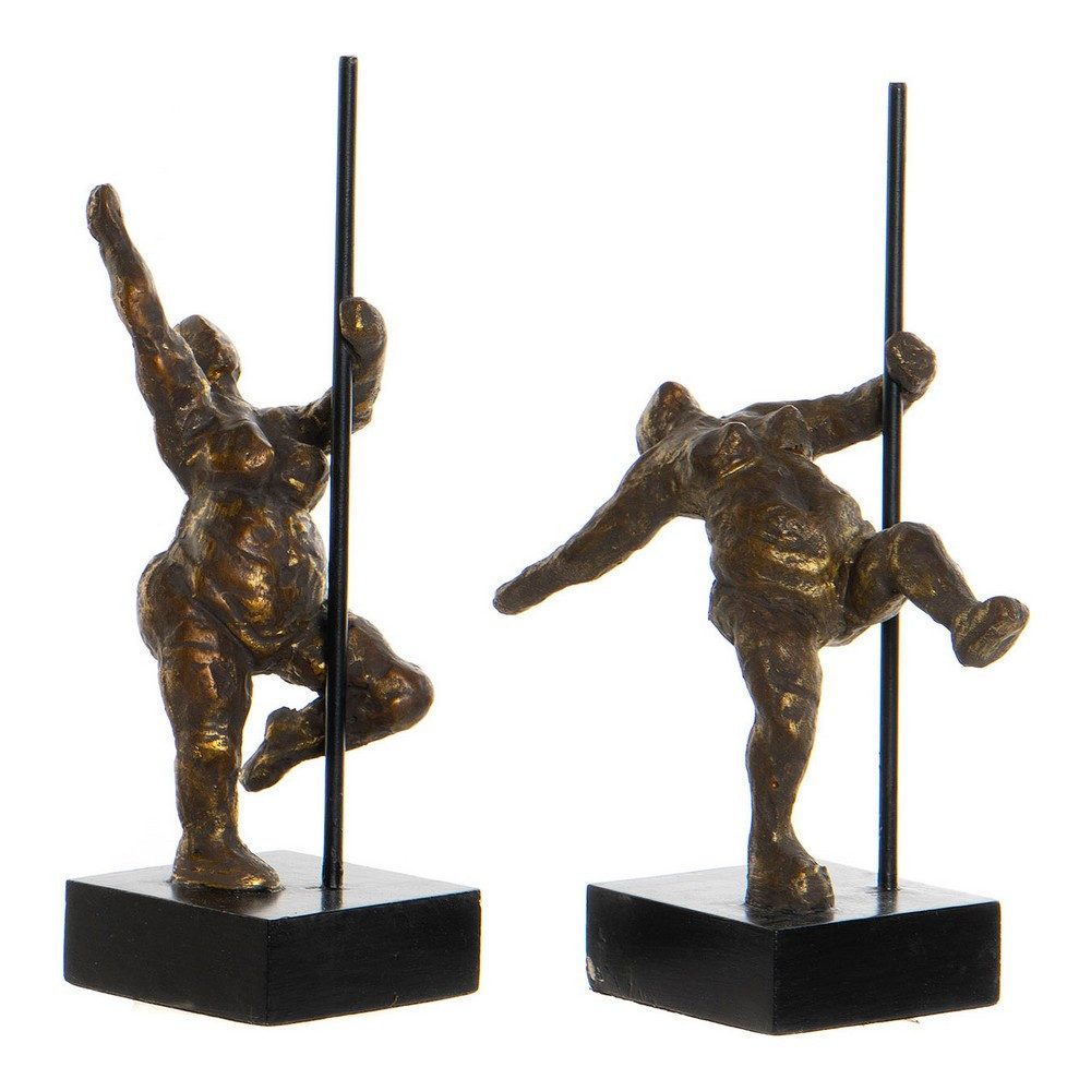 DKD Home Decor Dekofigur Deko-Figur 2 teilig Aluminium Mango-Holz Handgefertigt Modern Stilvoll