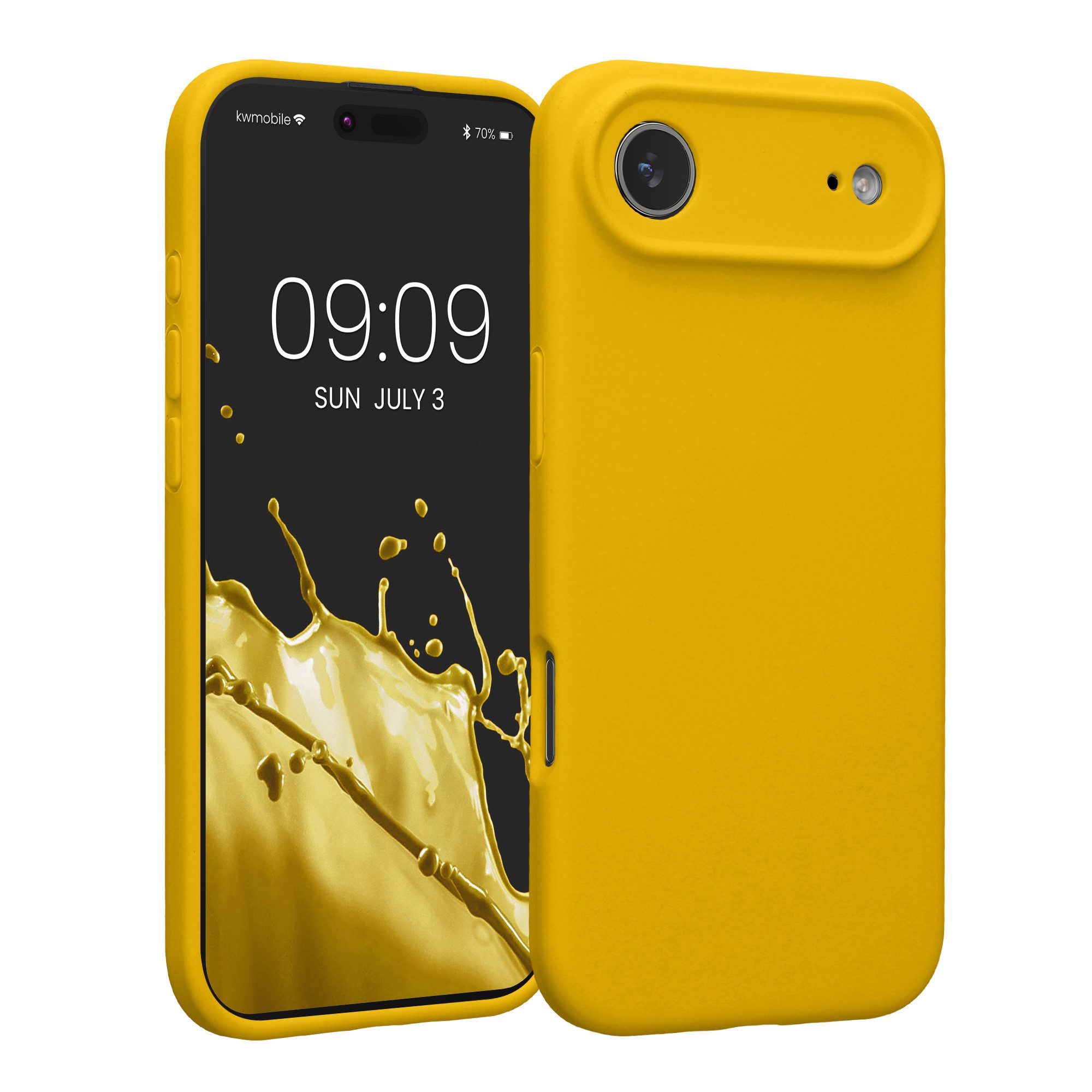 kwmobile Smartphone-Hülle Handyhülle für Apple iPhone Air Hülle, Hülle Silikon gummiert - Handyhülle - Handy Case in Strahlend Gelb