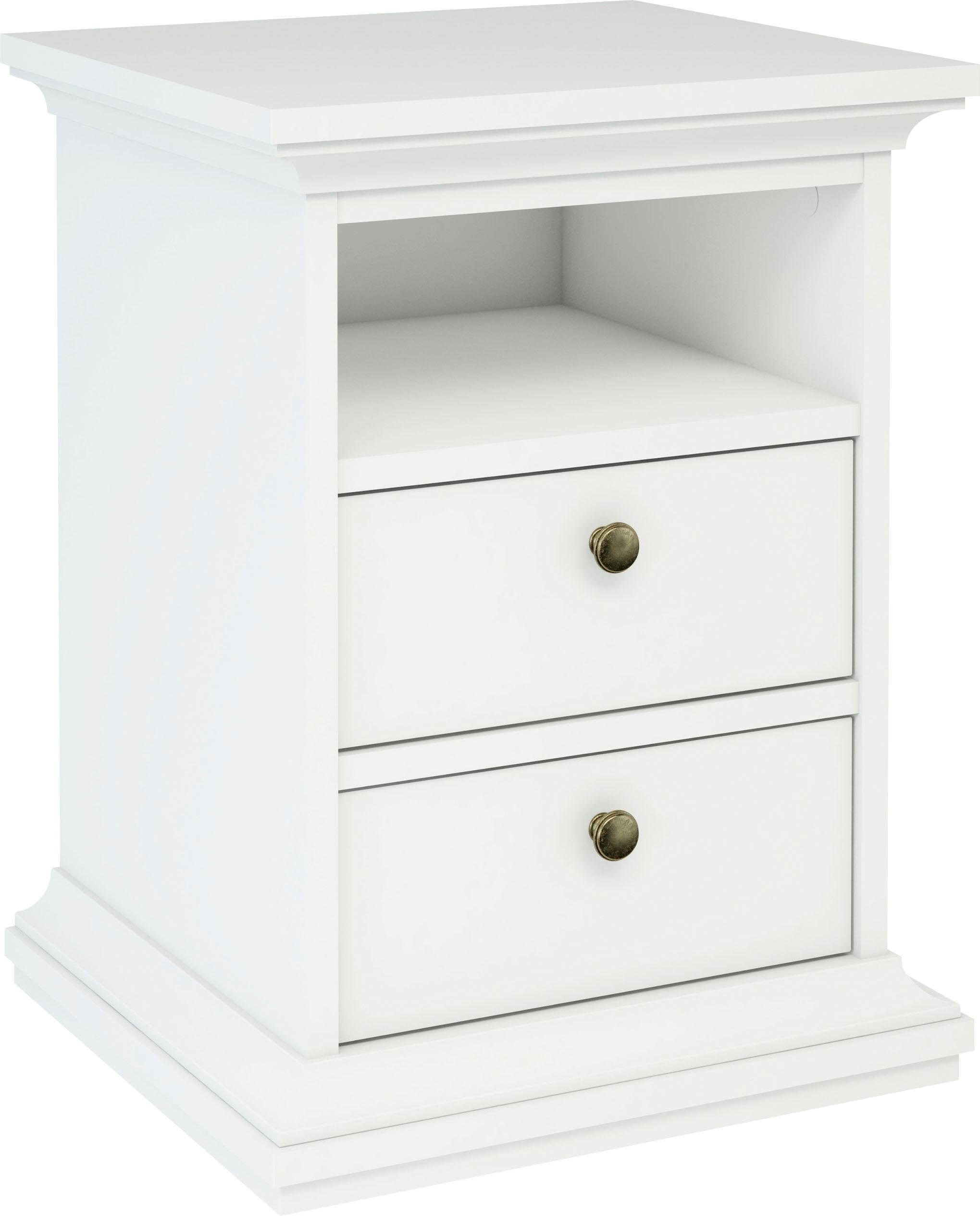 Home affaire Nachttisch Paris Nachttisch im klassischen Landhausstil mit Schublade, mit 2 Schubladen und 1 offenen Fach, Breite 44 cm, Höhe 59 cm – Bild 3 von 5