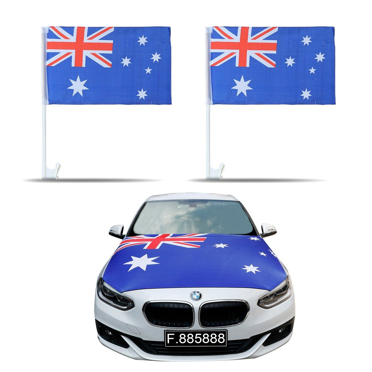 Sonia Originelli Fahne Auto-Fan-Paket Australien Australia Außenspiegel Motorhaubenüberzug, Magnete: 3D-Effekt