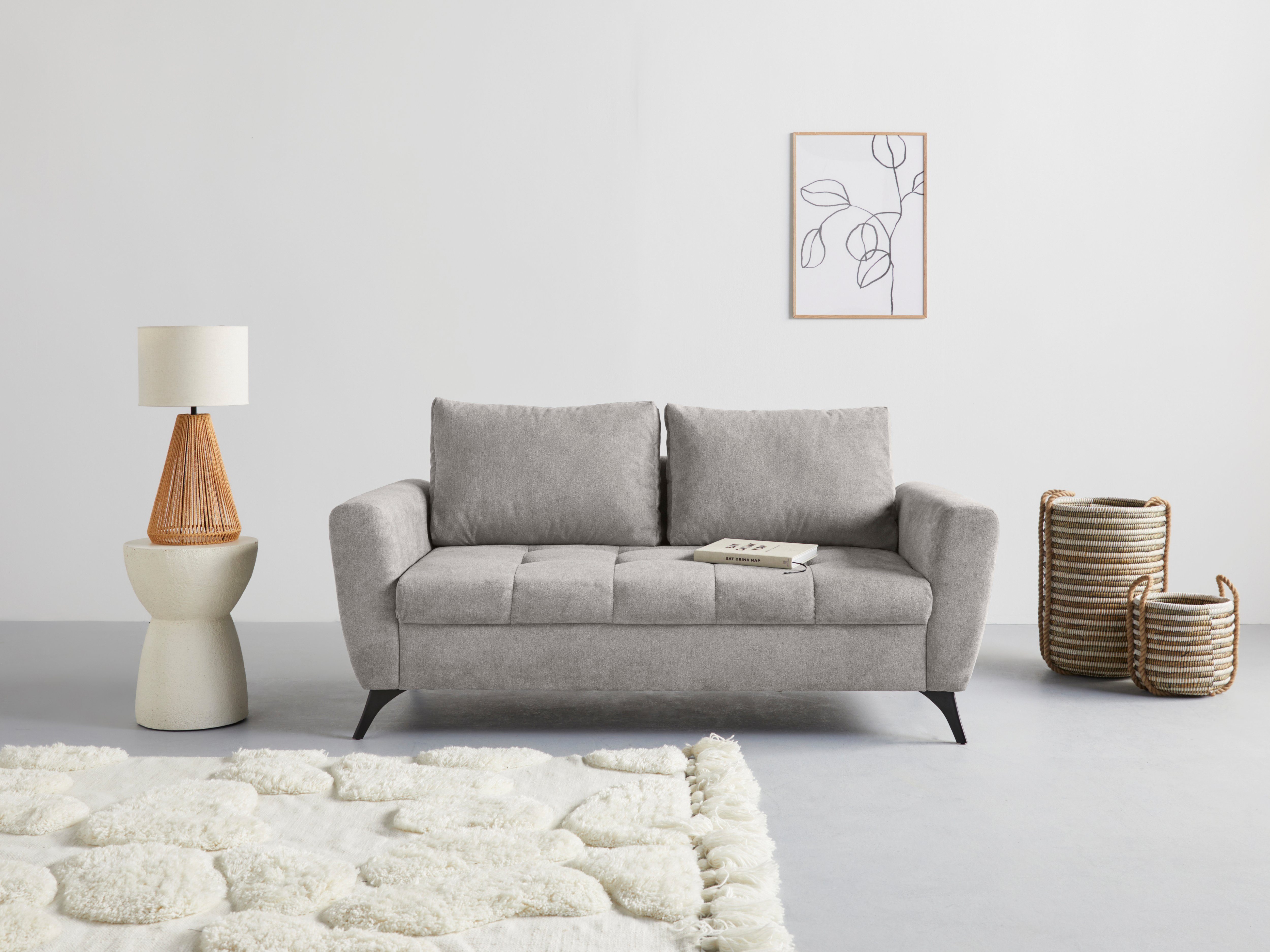 INOSIGN 2,5-Sitzer Lörby, auch mit Aqua clean-Bezug, feine Steppung im Sitzbereich, lose Kissen | Einzelsofas