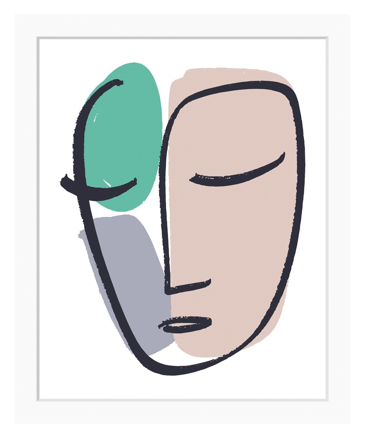 queence Bild Jil, Abstrakt, Figuren, Frau, Gesicht, Kunst, Abstrakt, gerahmt, Frau