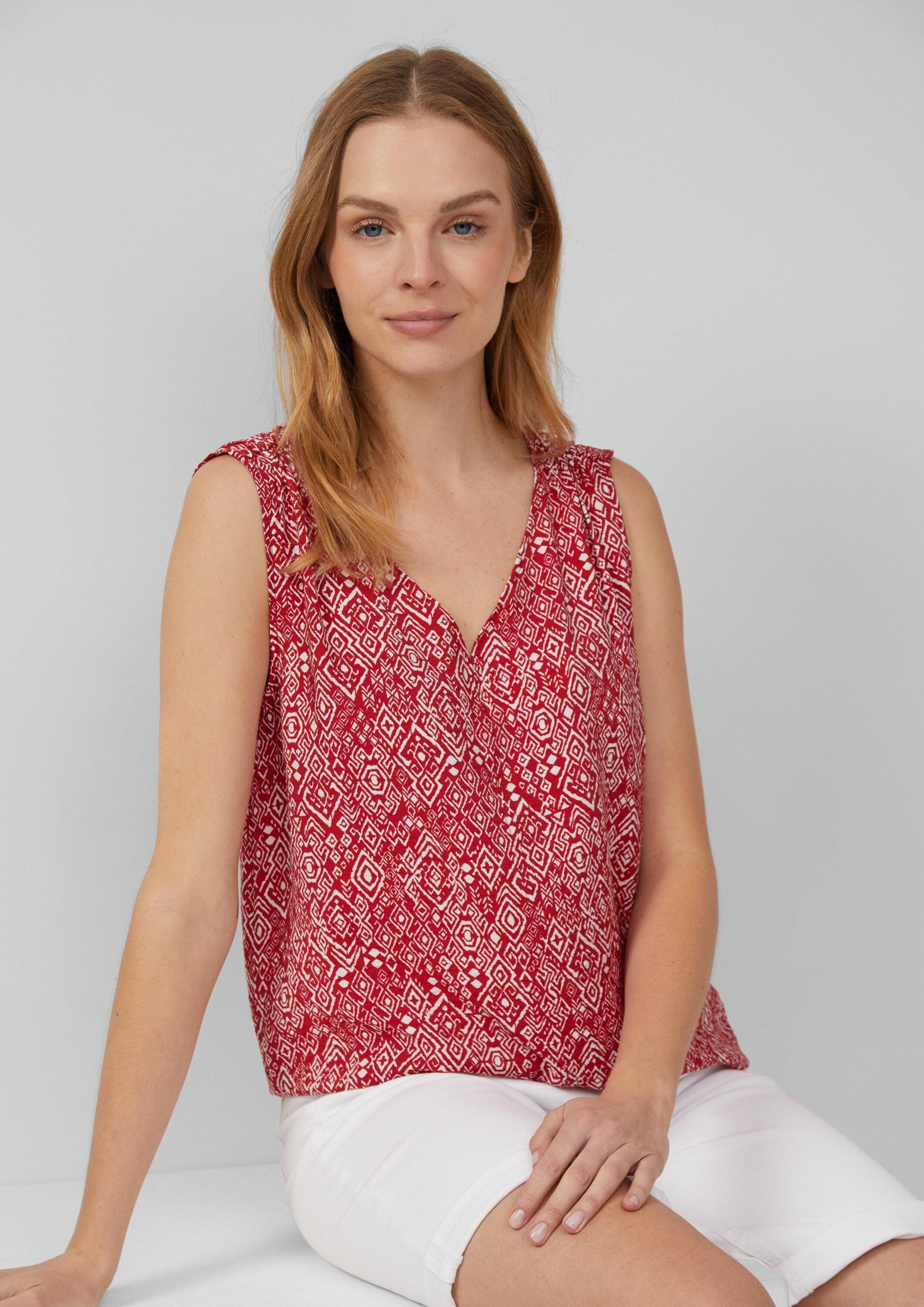 s.Oliver Blusentop Bluse Blusentop aus Viskosemix mit Raffung günstig online kaufen