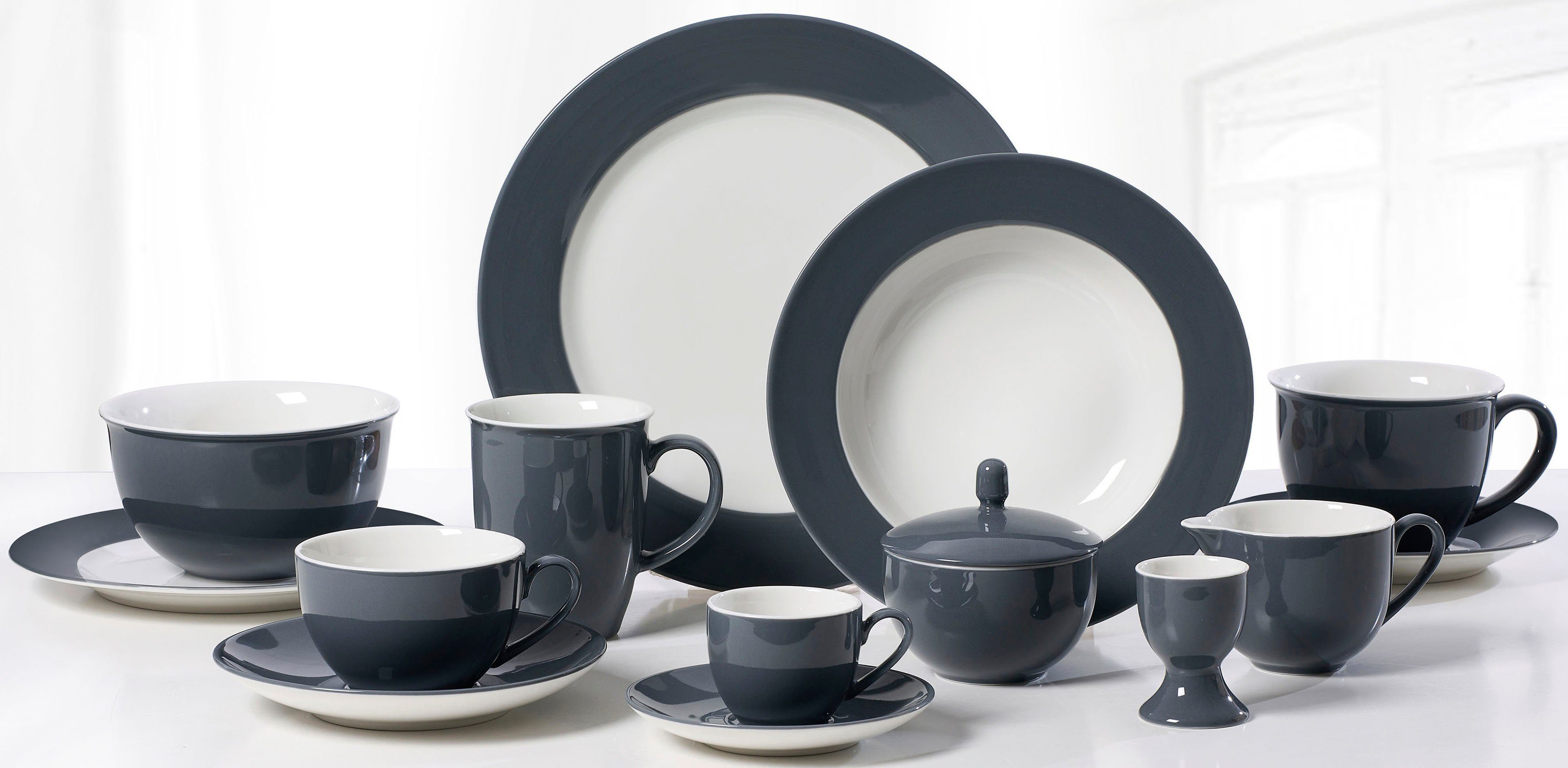 Ritzenhoff & Breker Tafelservice Doppio (8-tlg), 4 Personen, Porzellan, Teller Set, Geschirr-Set