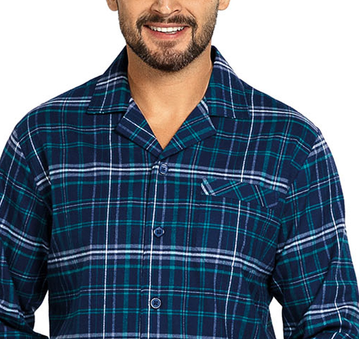 Comte Schlafanzug Gentle Frost (Set, 2 tlg., 2-teilig) Herren Pyjama lang Langarm Webflanell auch große Größen