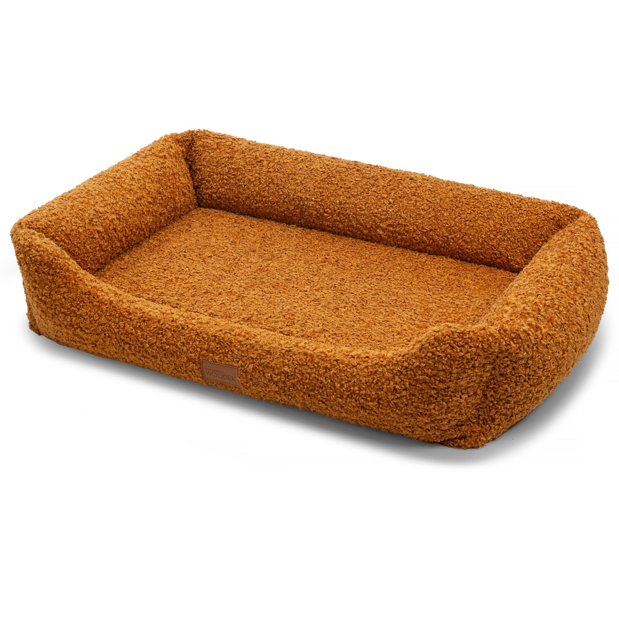 Woodek Design Tiersofa Milo ergonomisches Hundesofa, orange, hergestellt in der EU, Bezug: 100% PES, L 100 x B 70 x H 25 cm, recyceltes und hundefreundliches Material