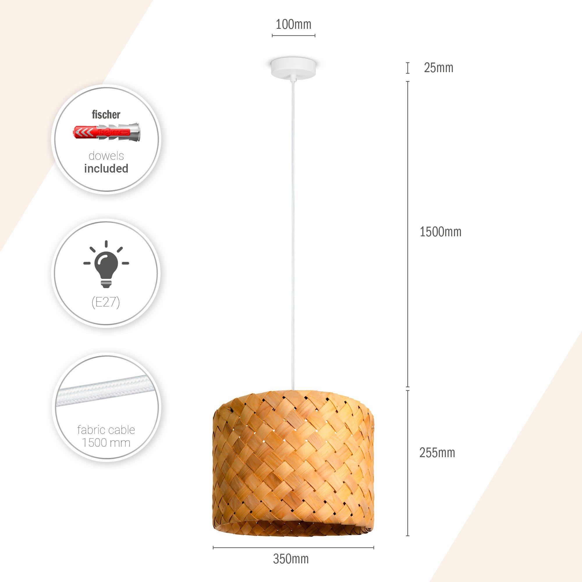 Paco Home Pendelleuchte HUGO PD1, ohne Leuchtmittel