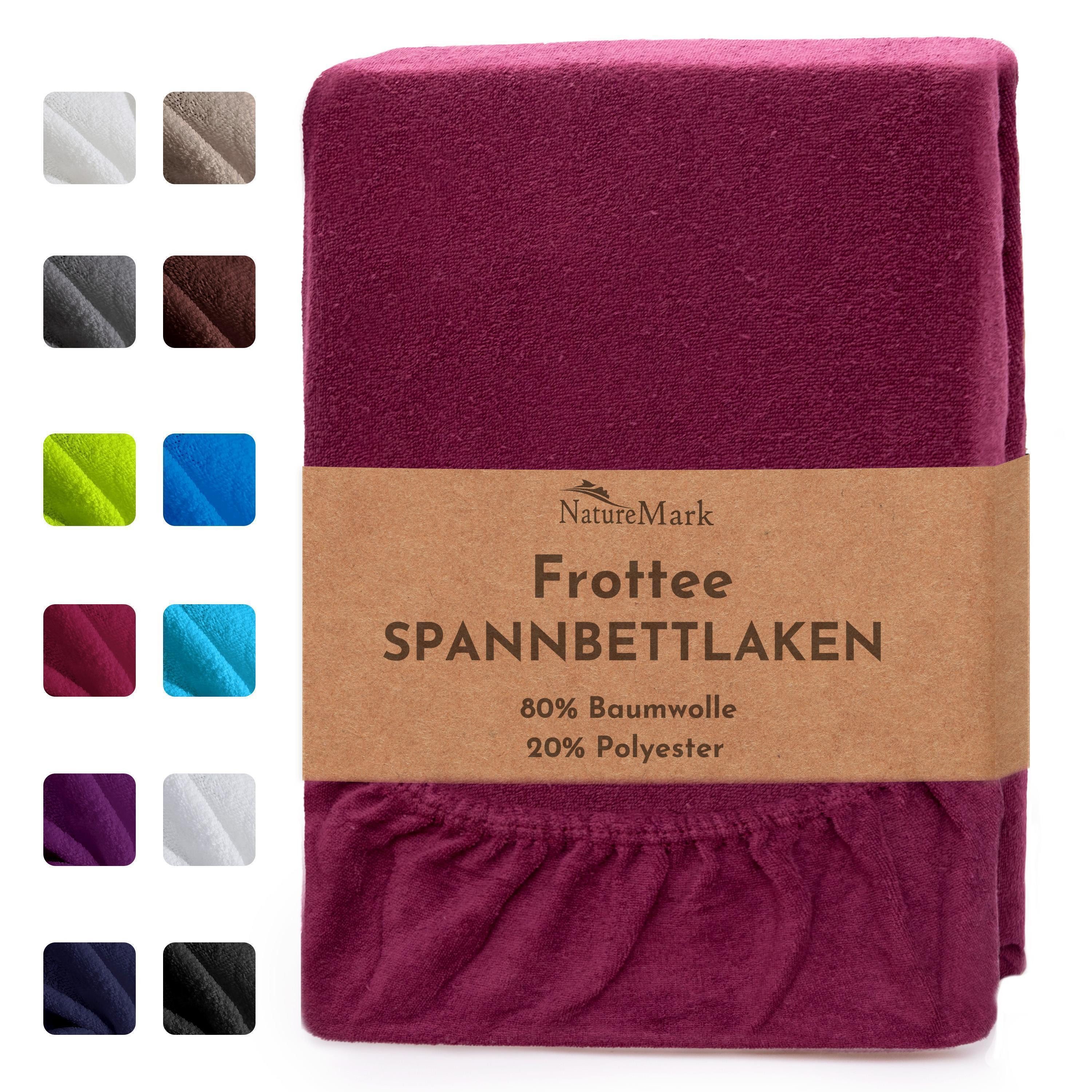 NatureMark Spannbettlaken Frottee Spannbetttuch, 80% Baumwolle / 20% Polyes günstig online kaufen