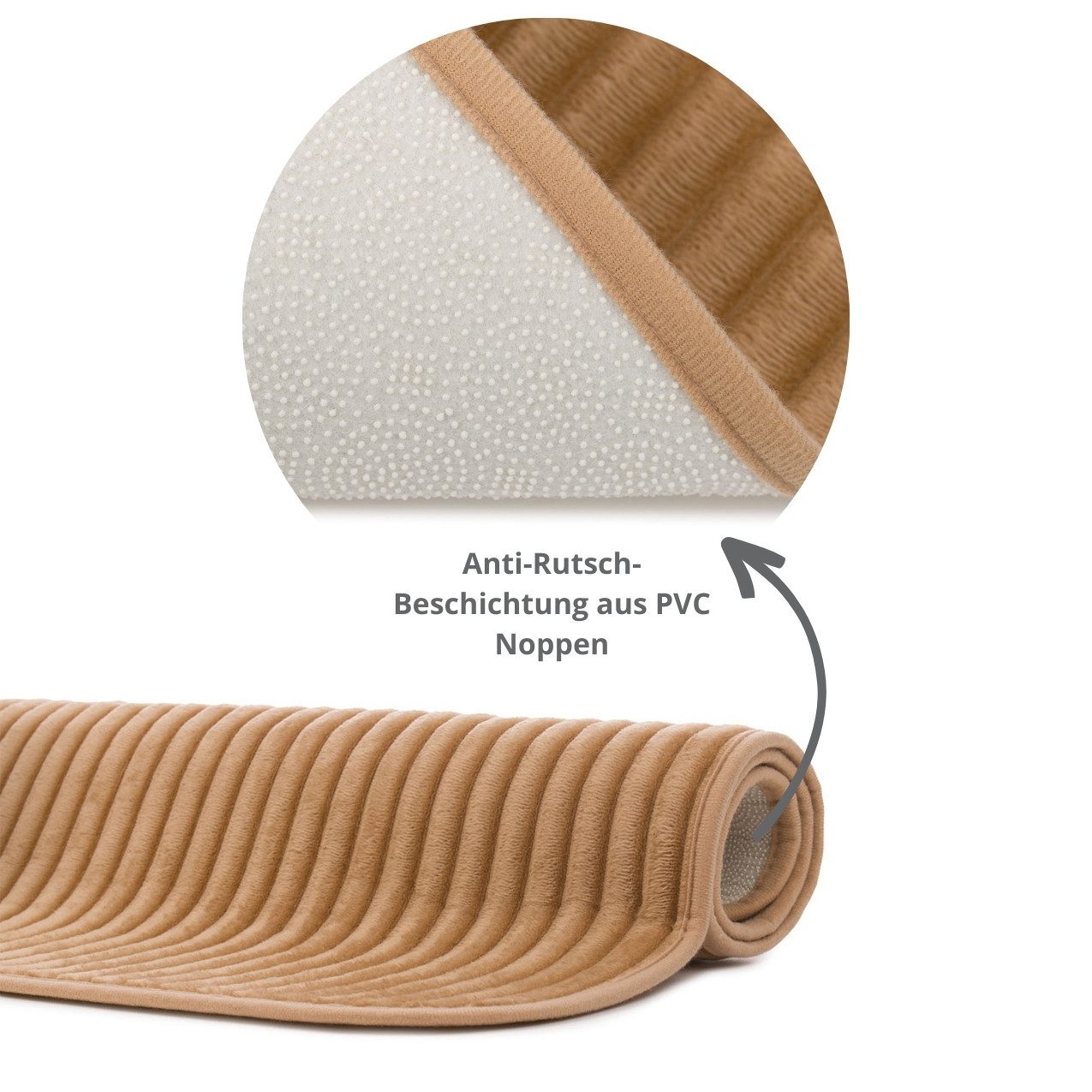 liebling Badematte Badvorleger, Badteppich, rutschhemmend beschichtet, fußbodenheizungsgeeignet, Polyester, mit Bügelausschnitt, starke Saugfähigkeit, für alle Bodenbeläge, in verschiedenen Farben