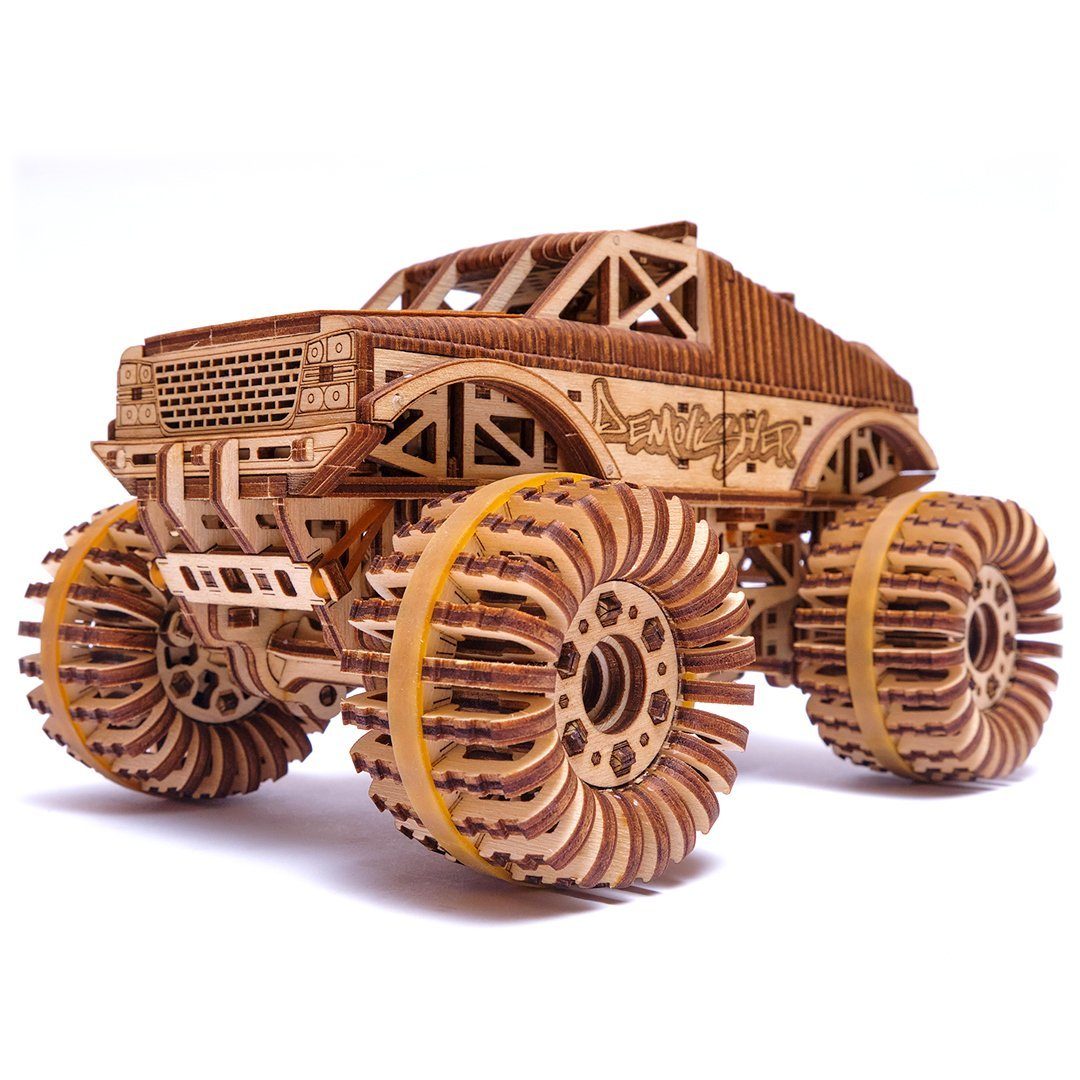 WoodTrick Puzzle WoodTrick Monster Truck Mechanisches Holzpuzzle, 556 Puzzleteile