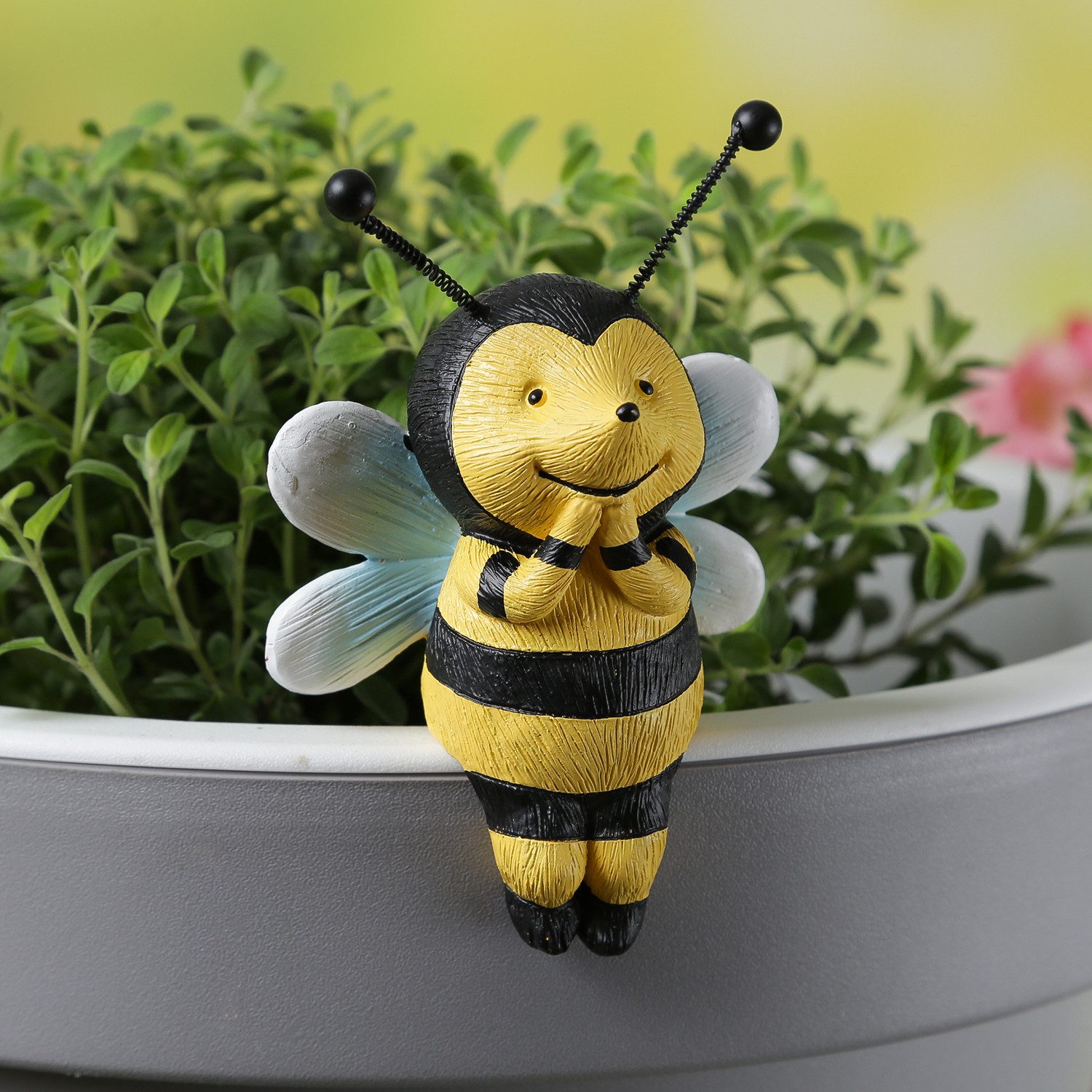 MARELIDA Tierfigur Blumentopfhänger Biene Dekofigur als Topfhänger Gartenfigur H: 11,5cm (1 St)