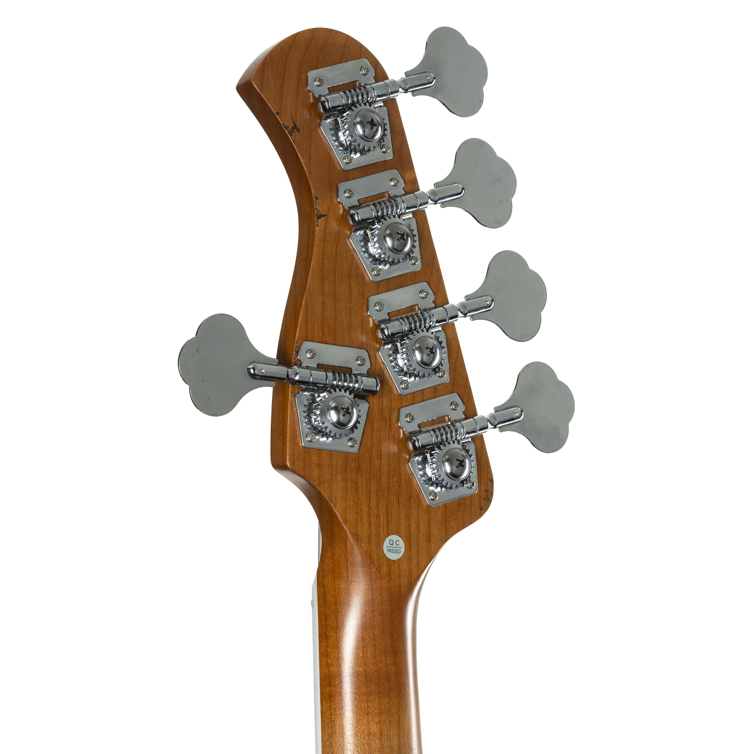 FAME E-Bass, E-Bässe, 5-Saiter E-Bässe, Custom JB 5 Worn Vintage White over Pink Paisley - E-Bass