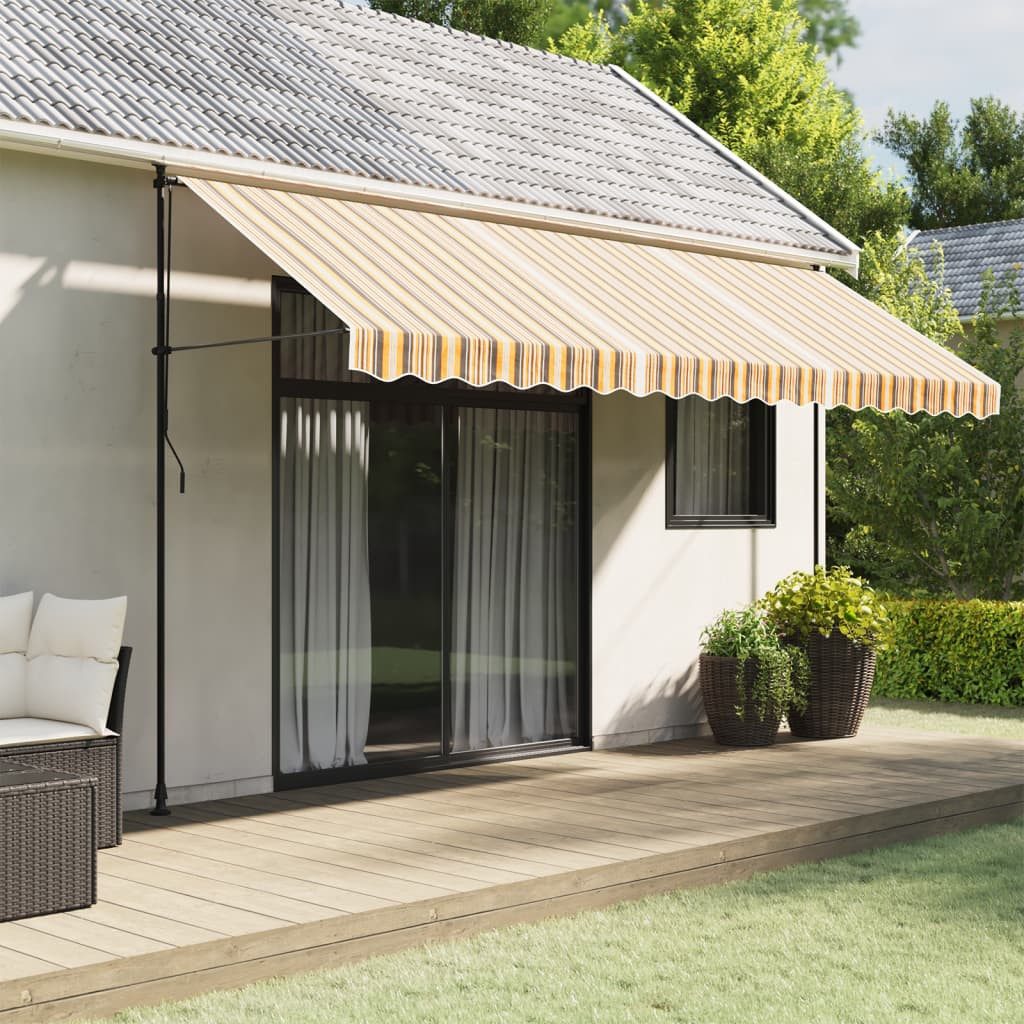 furnicato Markise Markisenstoff Mehrfarbig 430x345 cm UV- und wasserbeständig Wetterfestes Sonnensegel, schmutzabweisend und atmungsaktiv für Garten