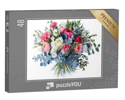 puzzleYOU Puzzle Blumenstrauß aus bunten Blumen, 48 Puzzleteile, puzzleYOU-Kollektionen Blumensträuße, Blumen & Pflanzen