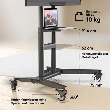 ONKRON TV Ständer für 55 - 90 Zoll Fernseher bis zu 75 kg max VESA 800x600 TV-Ständer, (bis 90,00 Zoll, rollbar, höhenverstellbar)