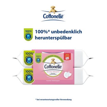 Cottonelle® Toilettenpapier Feuchtes Toilettenpapier, Sensitive Pflegend, 6 x Duo, Feuchttücher (Vorratspack 6 x 84), Toilettentücher