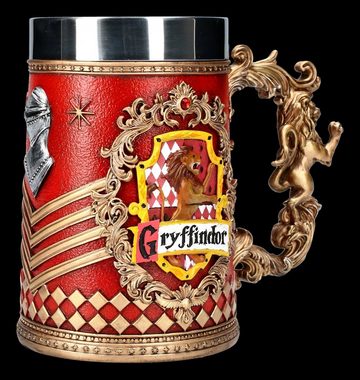 Figuren Shop GmbH Bierkrug Harry Potter Krug - Gryffindor - Bierkrug Dekoration, Kunststein (Polyresin), Edelstahl
