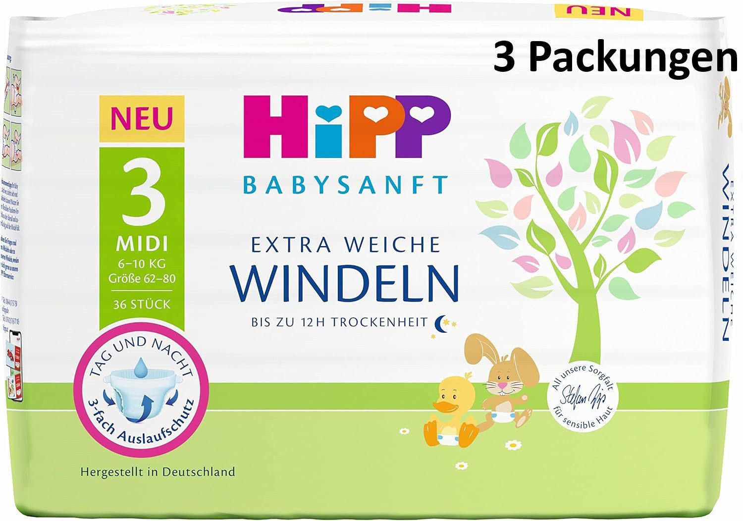 Hipp Windeln Babysanft Windeln Midi 3 Vorratsbox (108-St)