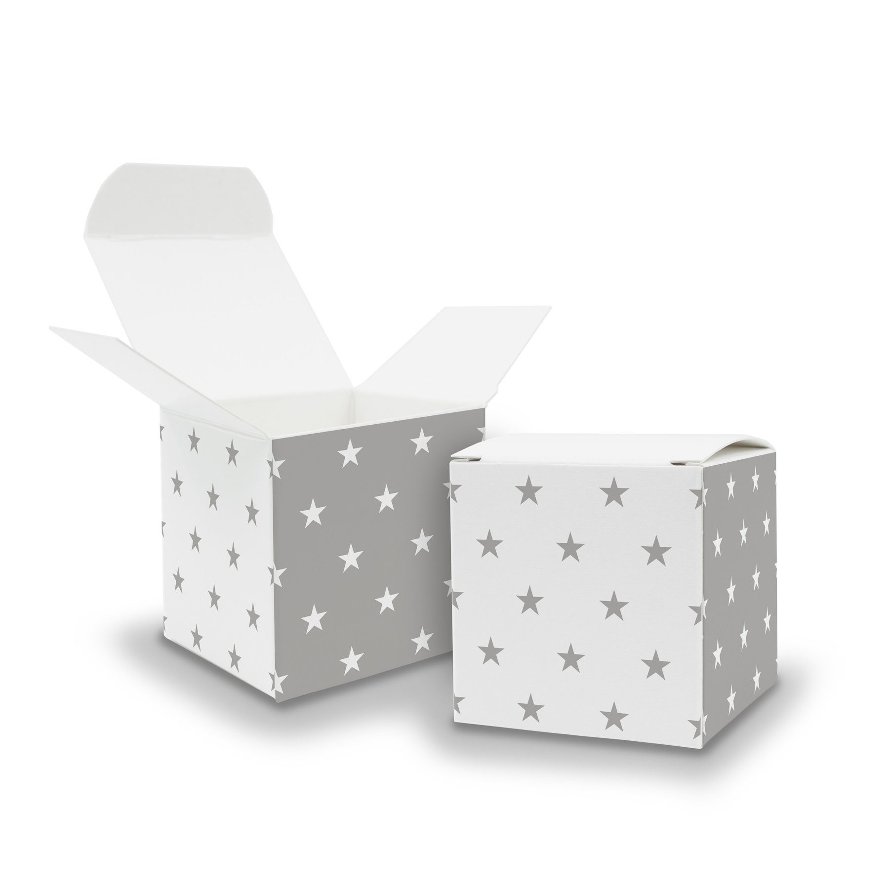 itenga Geschenkpapier itenga Würfelbox aus Karton 6,5x6,5cm Muster Sterne