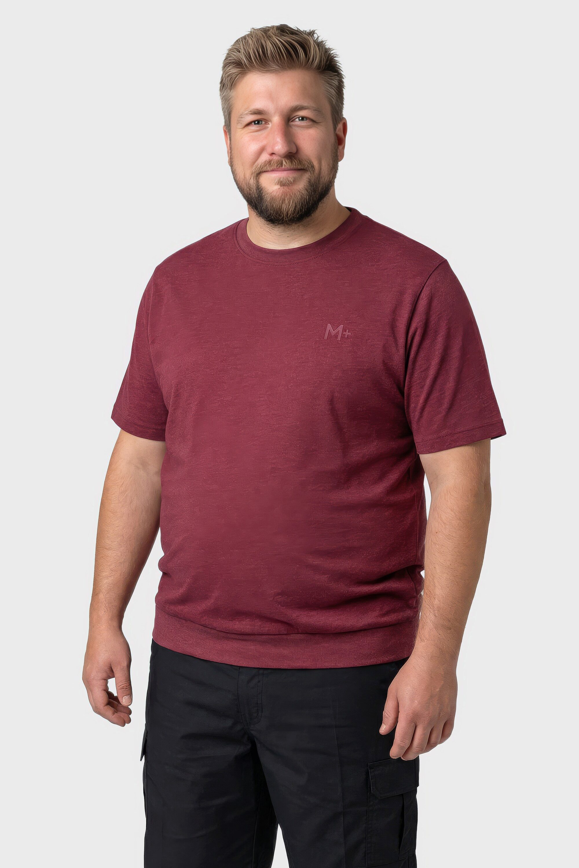 Men Plus T-Shirt T-Shirt Bauchfit Basic Halbarm günstig online kaufen