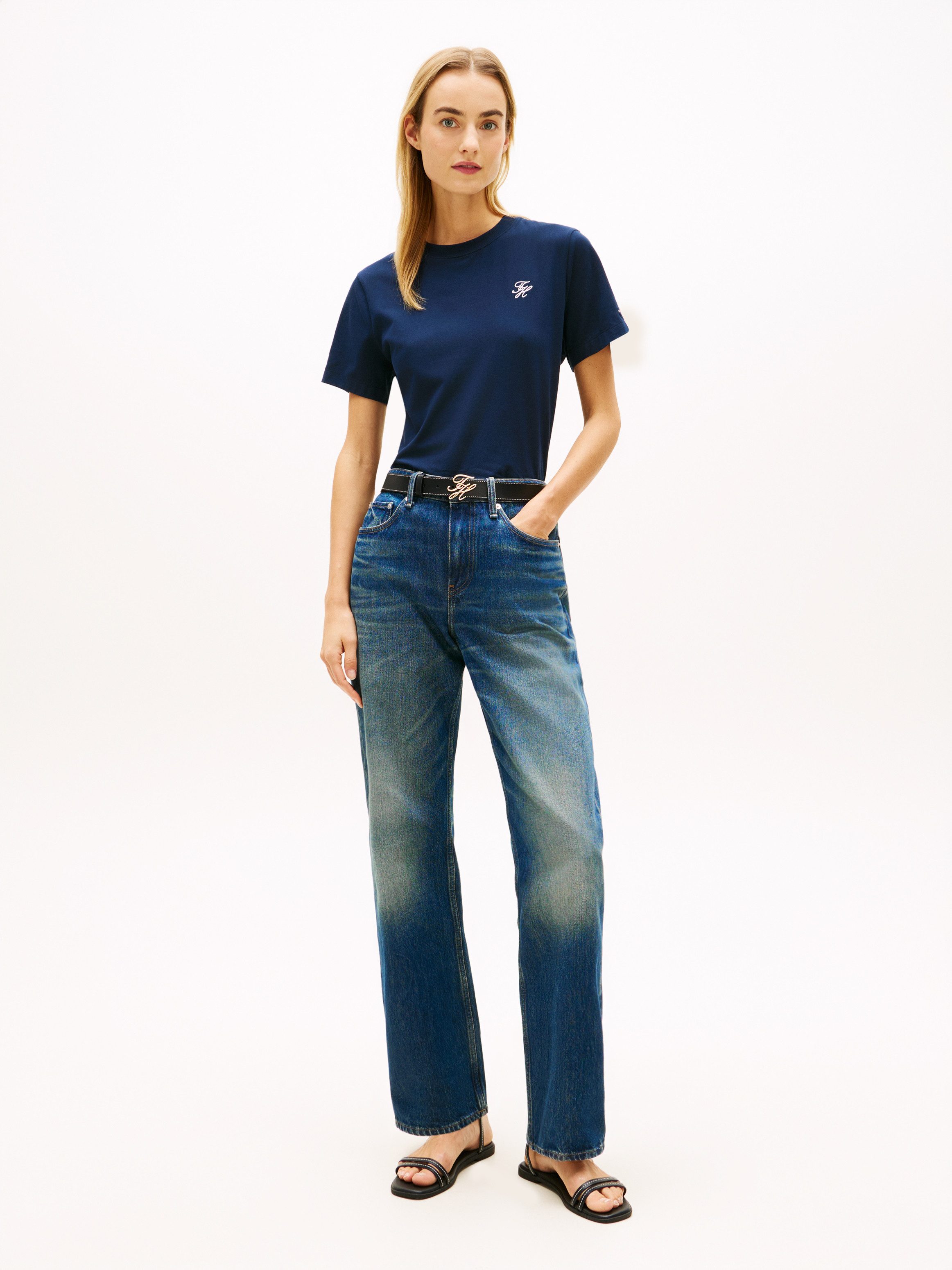 Tommy Hilfiger Kurzarmshirt TH SCRIPT REGULAR C-NECK SHORT SLEEVE TEE