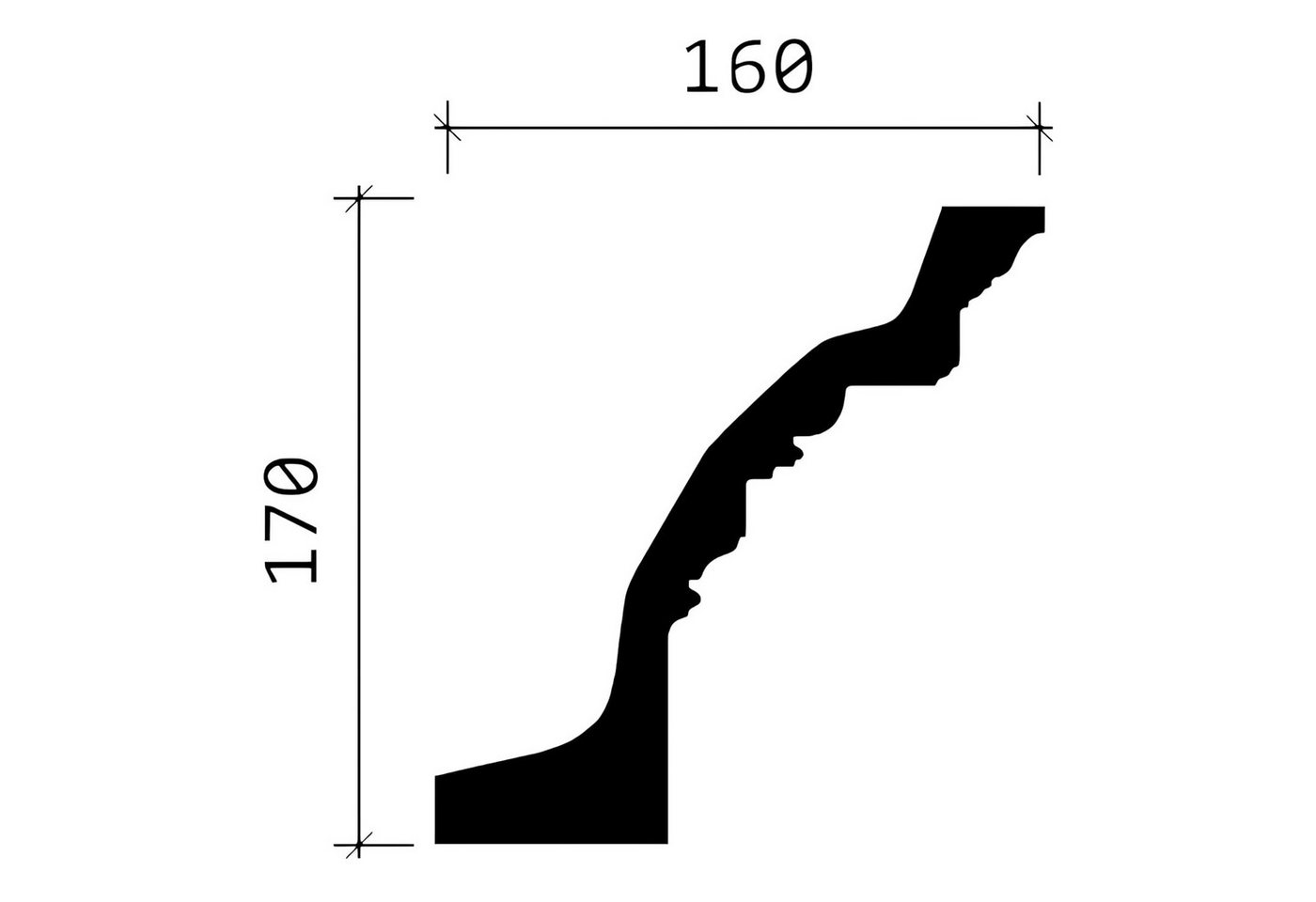 Thumbnail - Profhome Deckenleiste S-150153, Polyurethan Hartschaum, 1-St., 1 MUSTERSTÜCK Eckleiste Stuckleiste ca. 10 cm lang