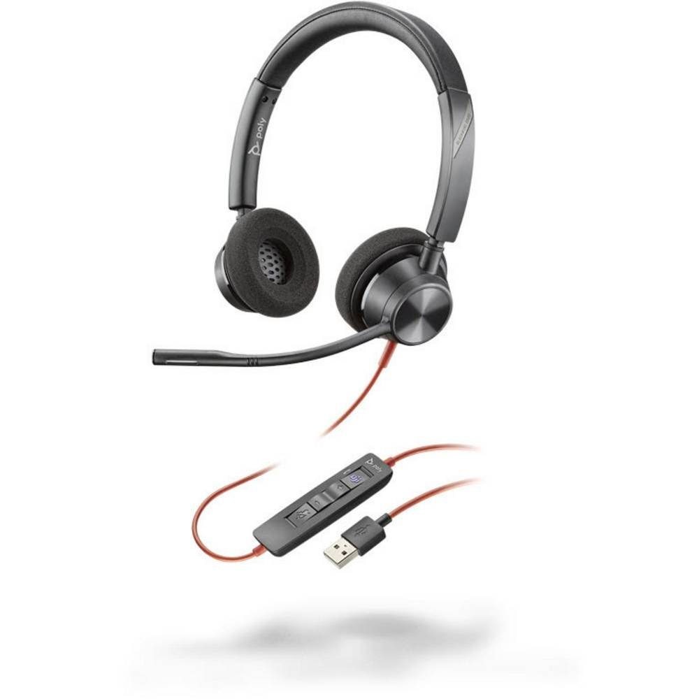 C3320-M (Lautstärkeregelung, Blackwire Kopfhörer USB-A binaural Mikrofon-Stummschaltung) Plantronics Poly Headset