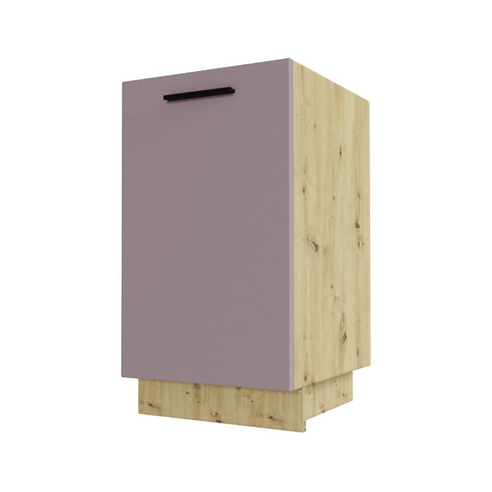 Feldmann-Wohnen Unterschrank Bonn (D1D/45, 1-türig, 1 Einlegeboden, 1-St., moderne Optik, MDF Fronten) Eiche Artisan / rosé kupfer matt