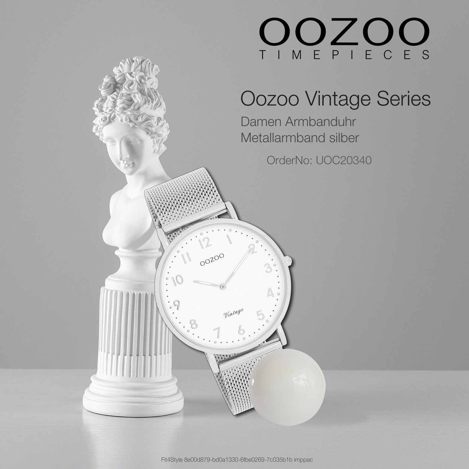 OOZOO Quarzuhr Oozoo Unisex Armbanduhr Vintage Series, (Analoguhr), Damen, Herrenuhr rund, groß (ca. 40mm) Metallarmband, Fashion-Style