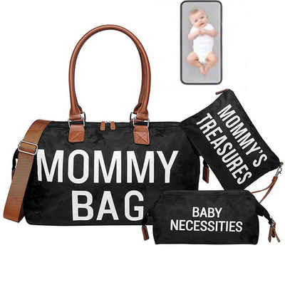 MODFU Wickeltasche Krankenhaus Mama Tasche Krankenhaustaschen Mommy Bag Wickelunterlage (mit Leder Griff, Mit 2 Tasche, Baby-Wickeltasche), Multifunktional Reisetasche für Mama Papa und Jungen Mädchen