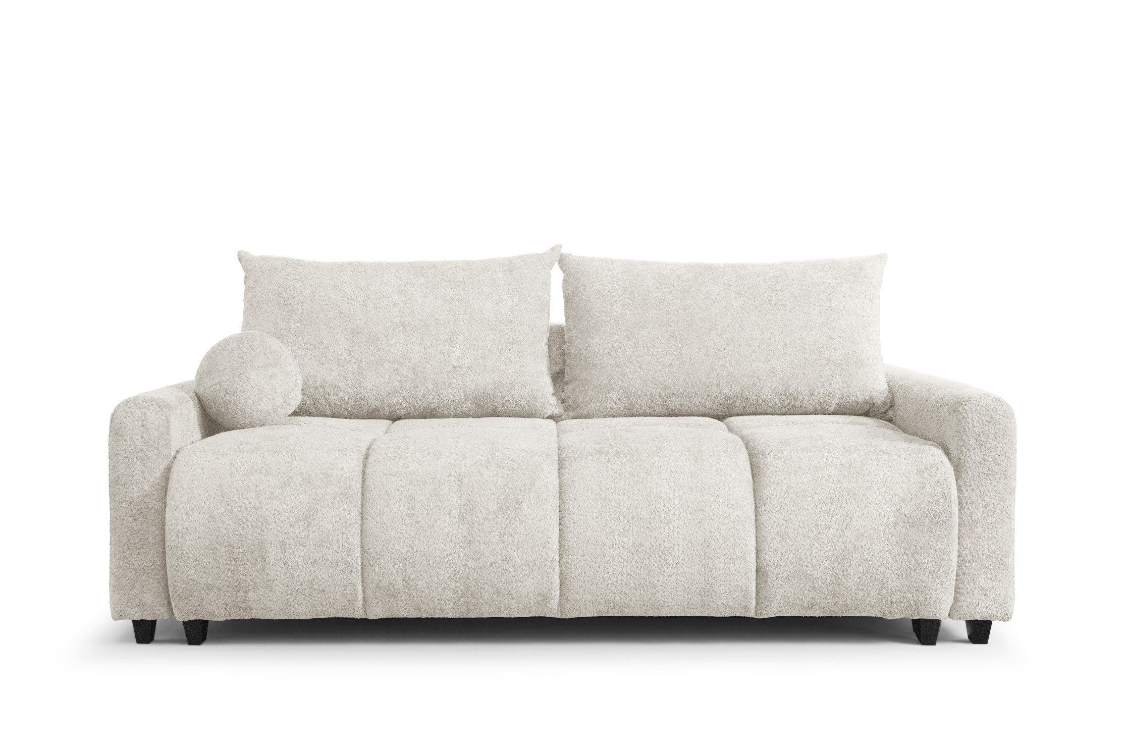 Home Collective Sofa Couch mit Schlaffunktion & Bettkasten Schlafsofa, 230 cm, weicher Stoff, modernes Design, inklusive Kissen Weiß