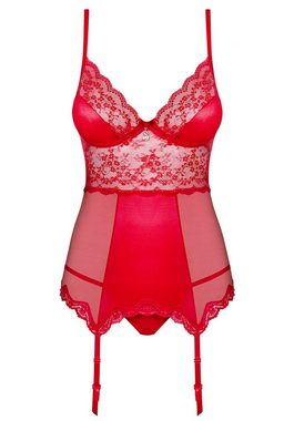 Obsessive Corsage Lovica Straps-Corsage und String-Tanga - rot