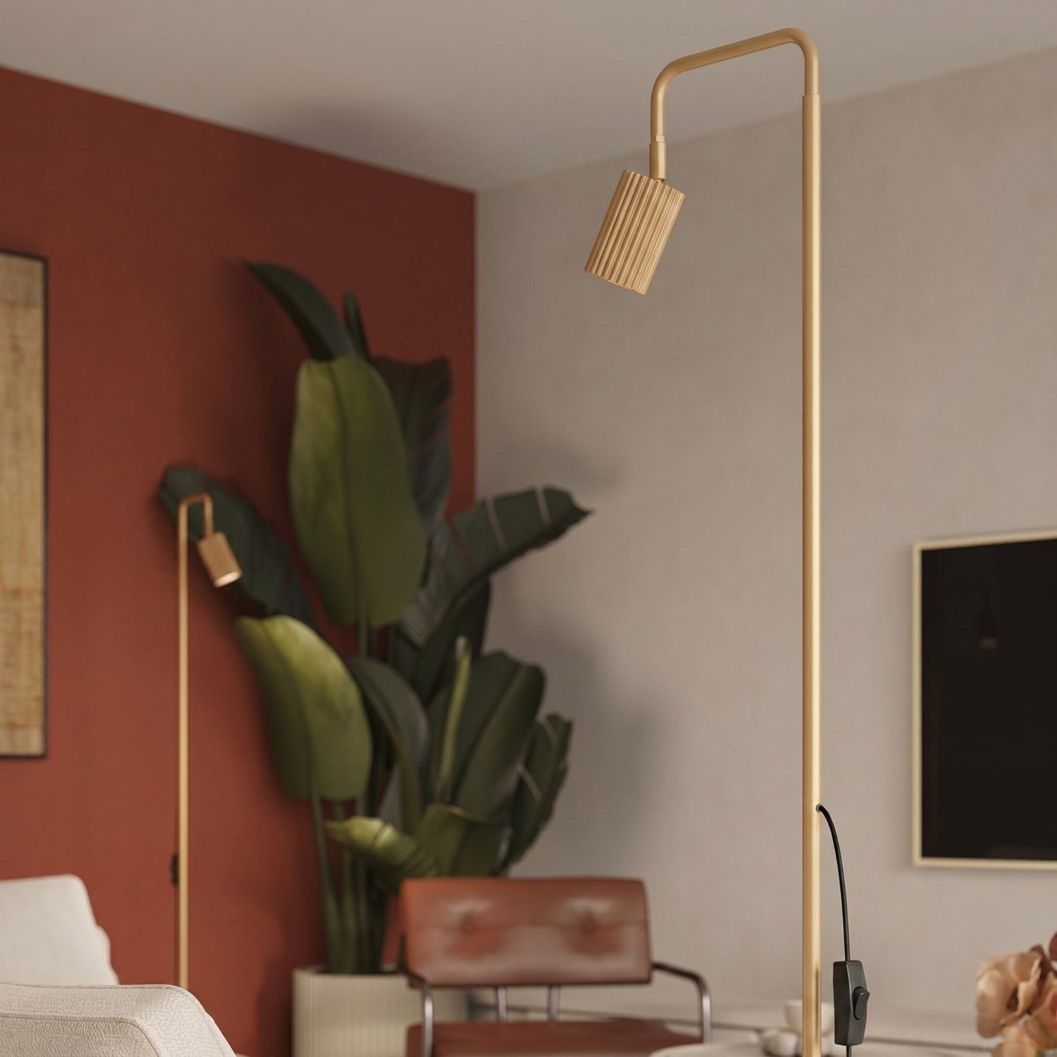 Licht-Erlebnisse Stehlampe BERTA, ohne Leuchtmittel, GU10 verstellbar 160 cm Modern