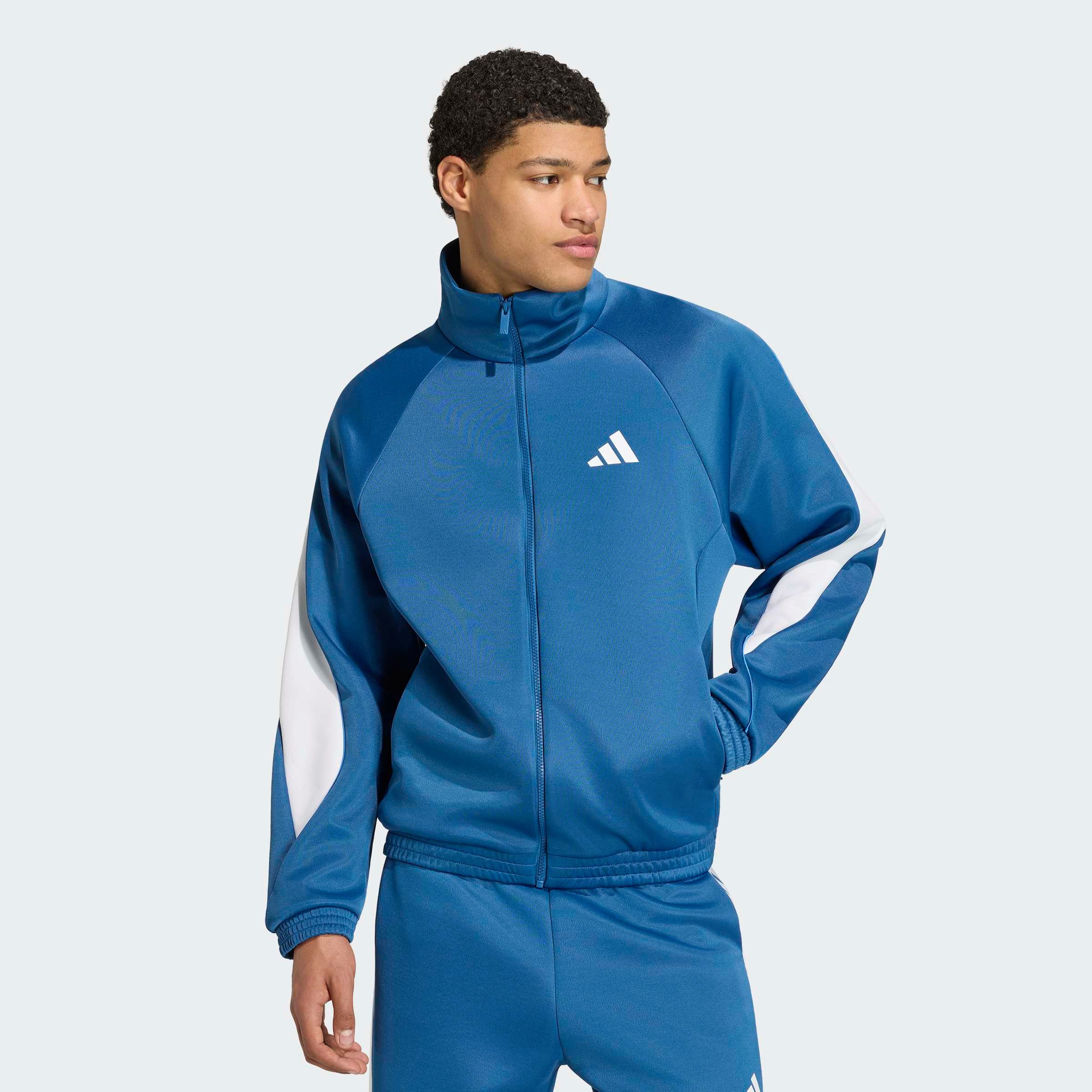 adidas Sportswear Trainingsjacke STADIUM aus Polyester und Baumwolle, mit Rollkragen, lockere Passform